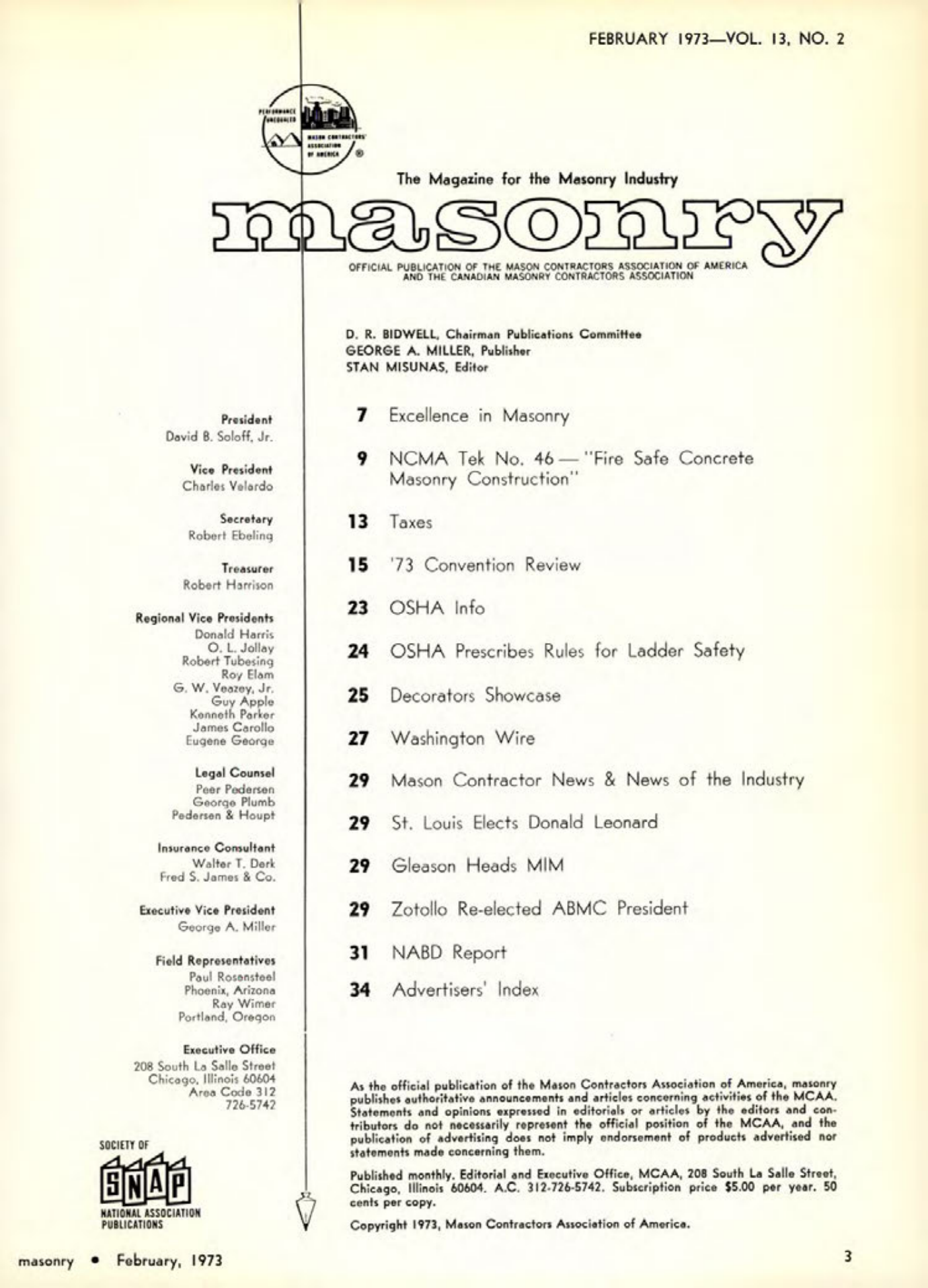 Masonry Magazine February 1973 Page. 3