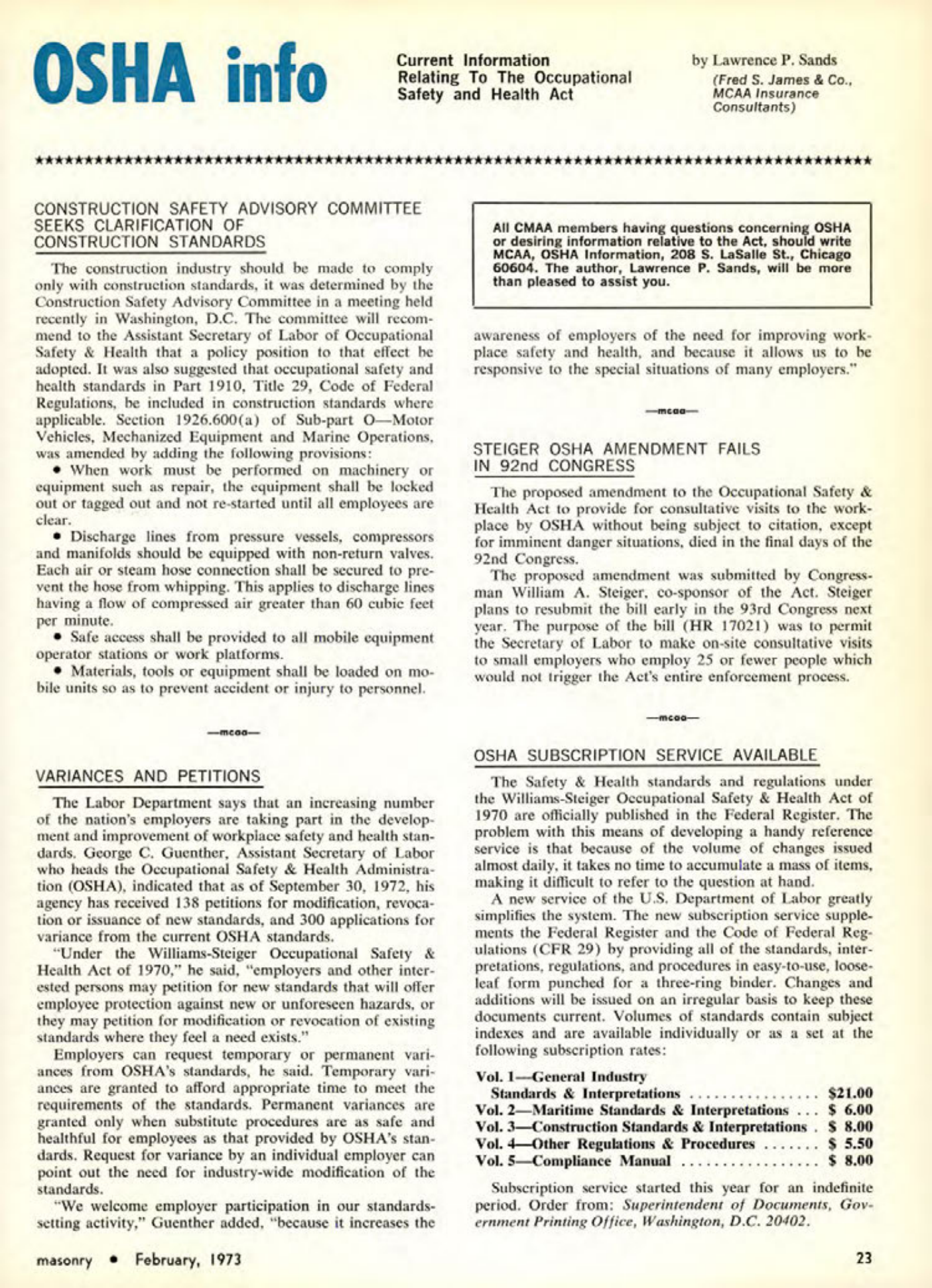 Masonry Magazine February 1973 Page. 23