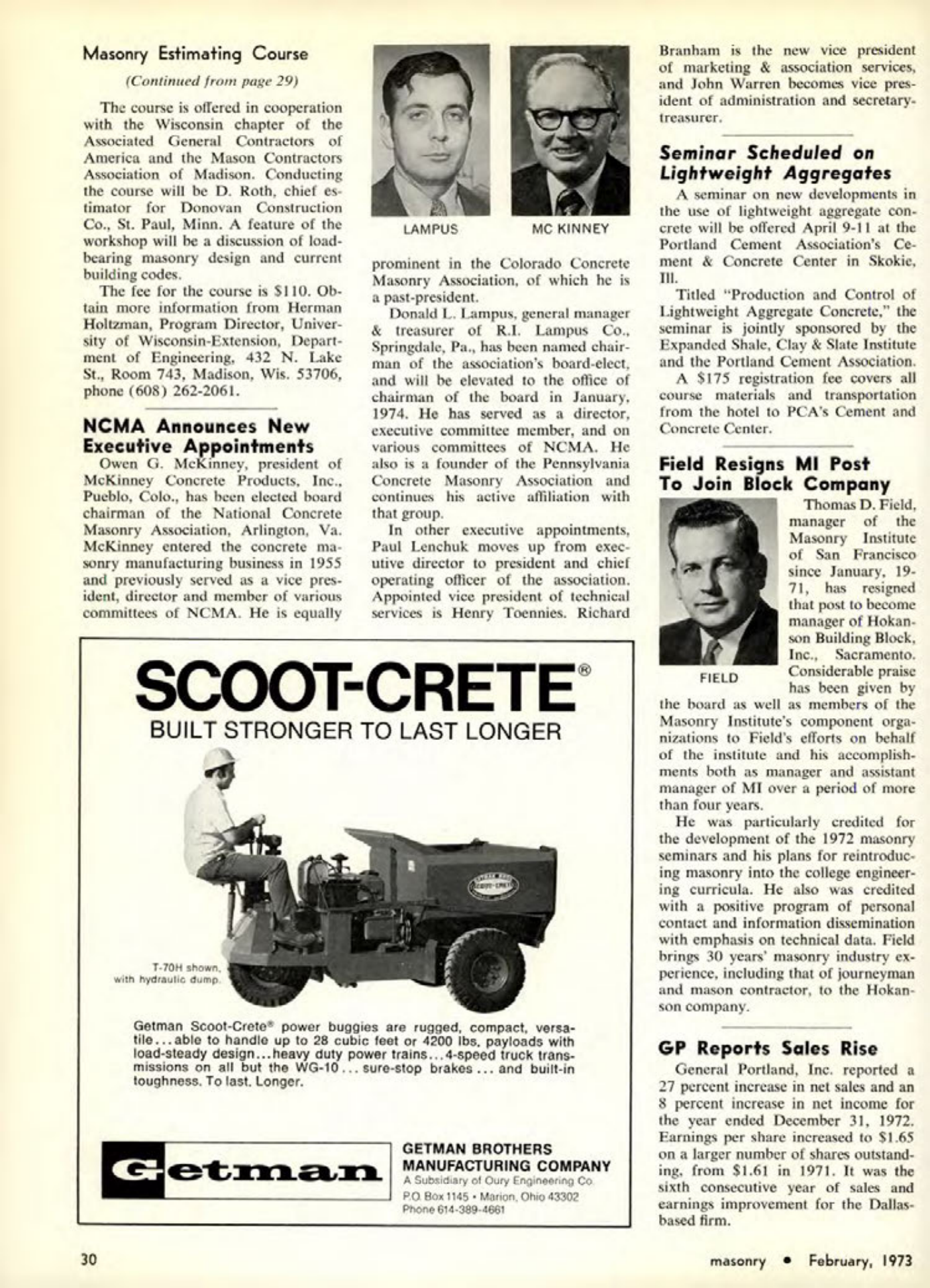 Masonry Magazine February 1973 Page. 30
