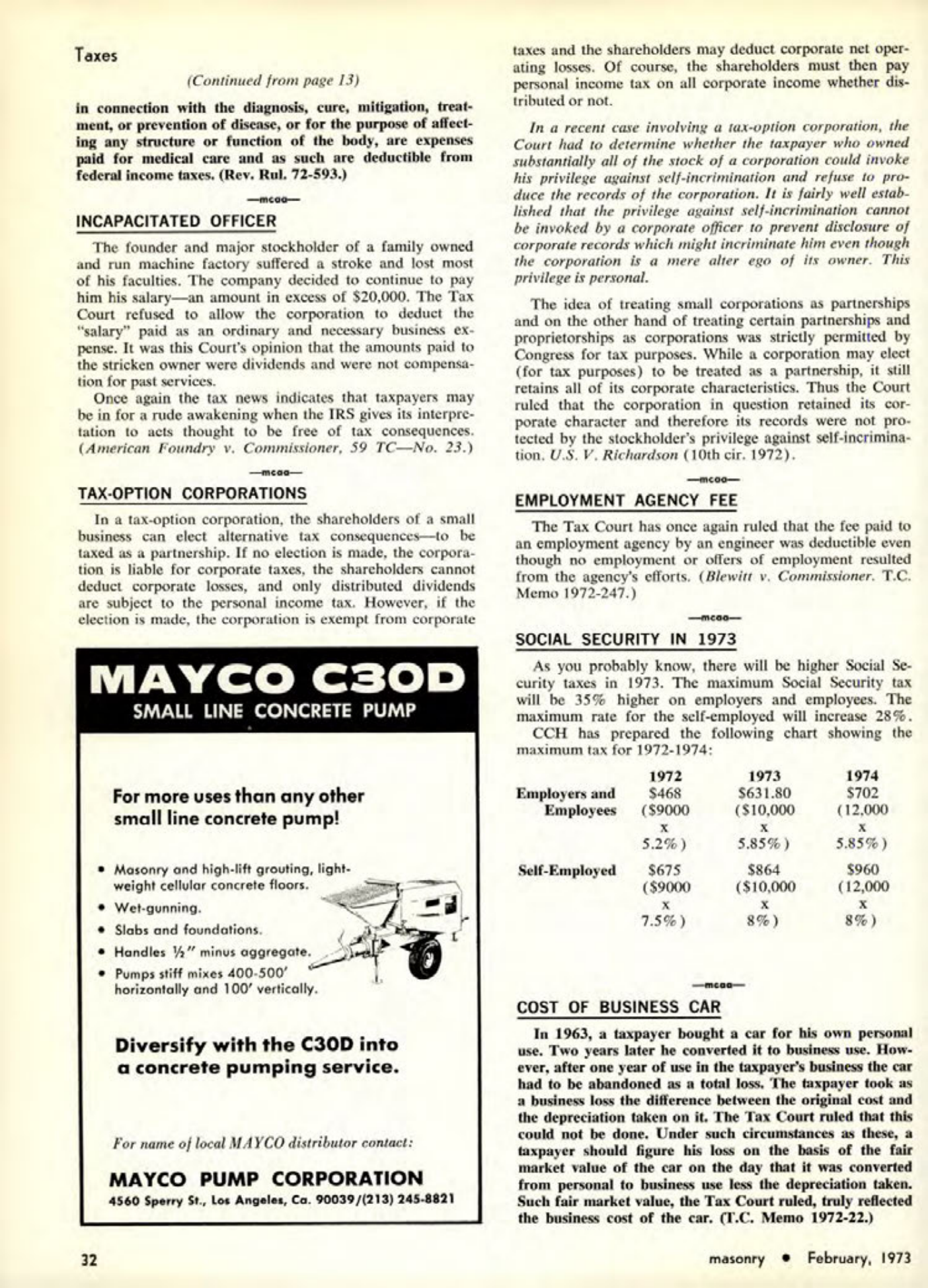 Masonry Magazine February 1973 Page. 32