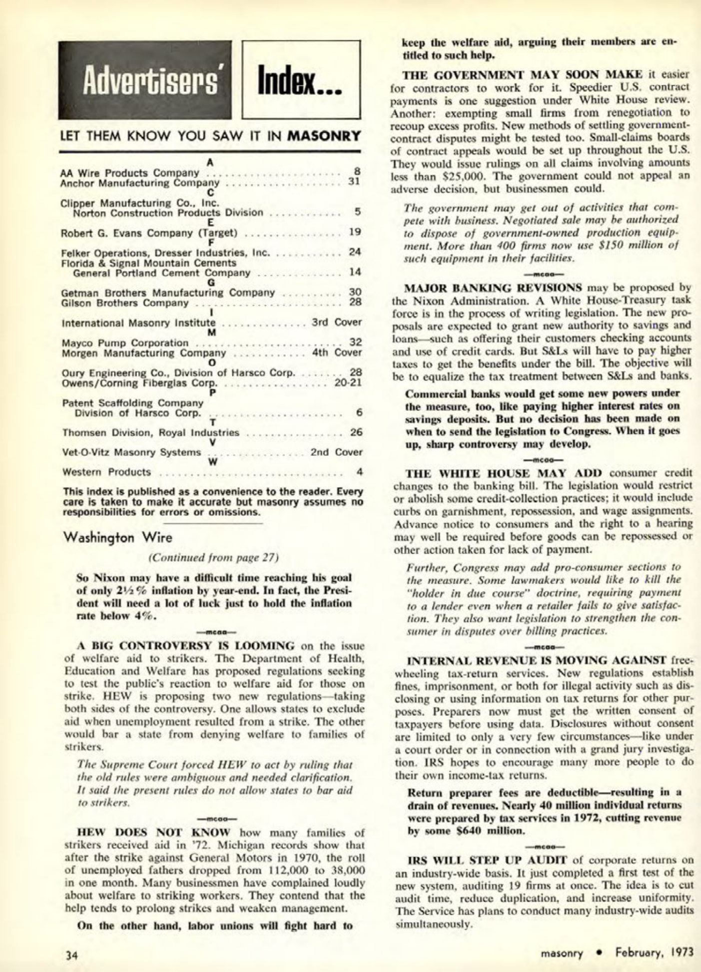 Masonry Magazine February 1973 Page. 34