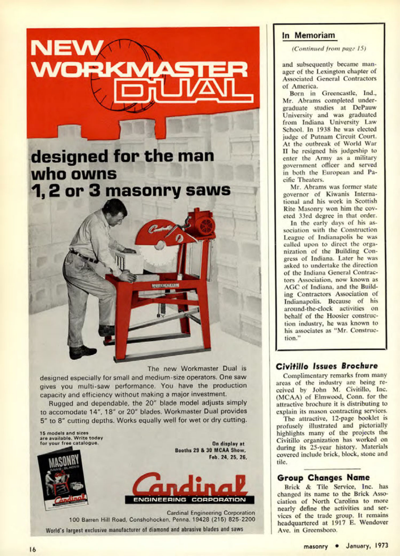 Masonry Magazine January 1973 Page.18