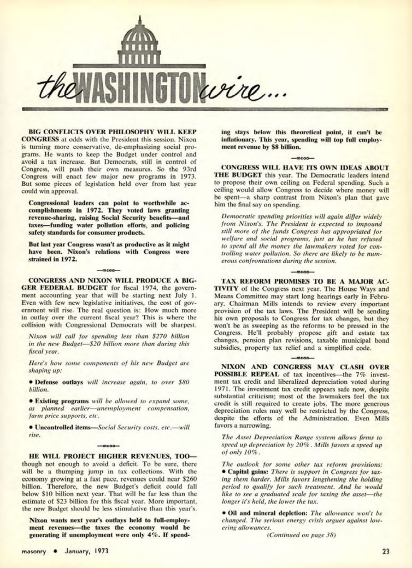 Masonry Magazine January 1973 Page. 25