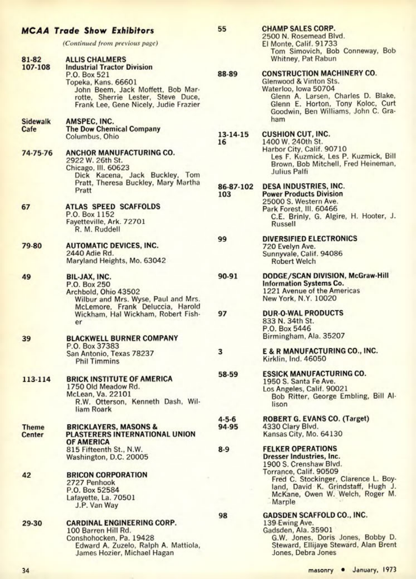 Masonry Magazine January 1973 Page. 36