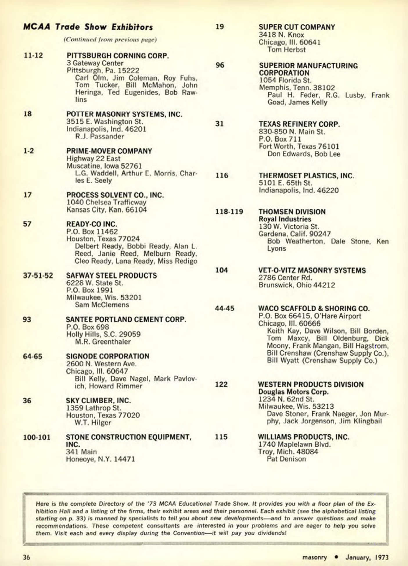 Masonry Magazine January 1973 Page. 38