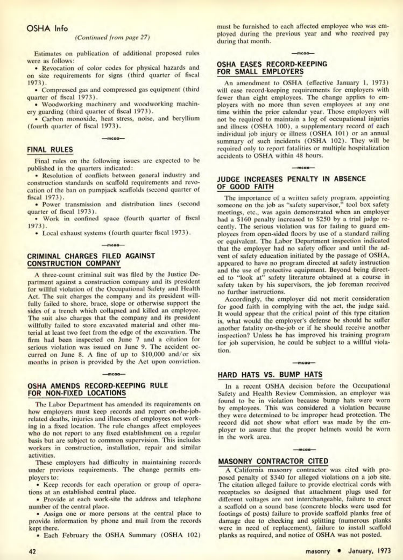 Masonry Magazine January 1973 Page. 44