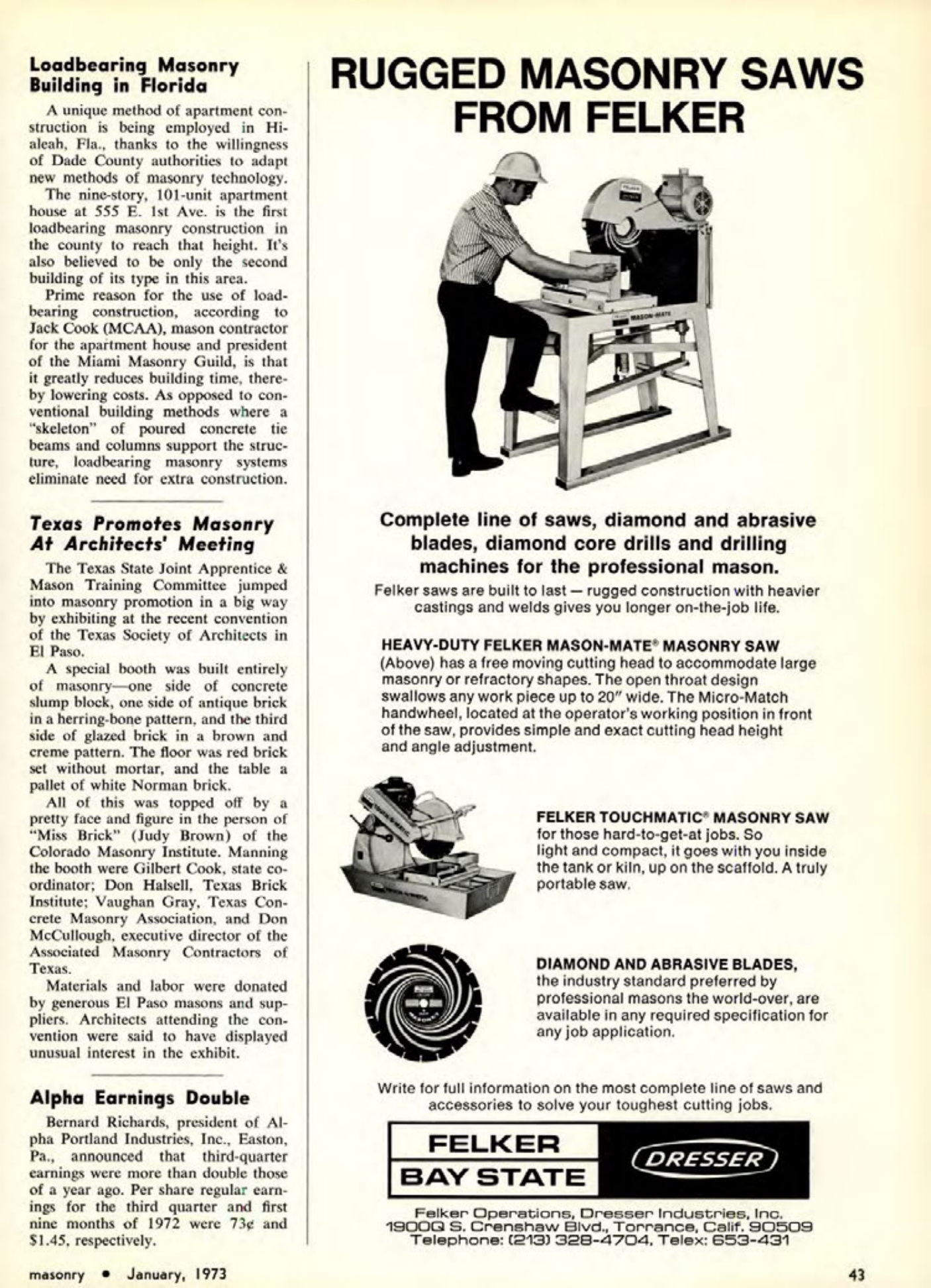 Masonry Magazine January 1973 Page. 45