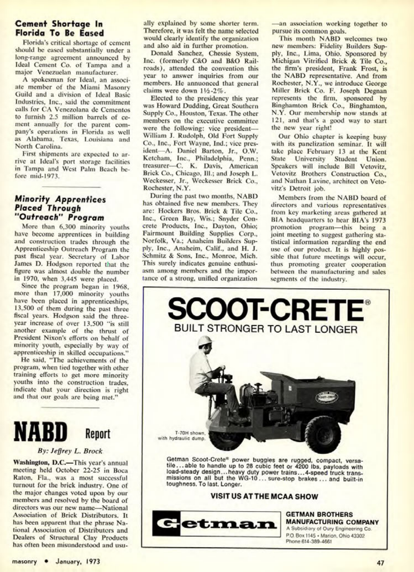 Masonry Magazine January 1973 Page. 49