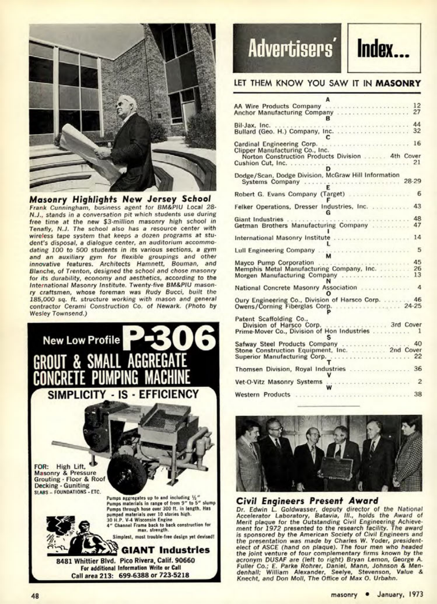 Masonry Magazine January 1973 Page. 50