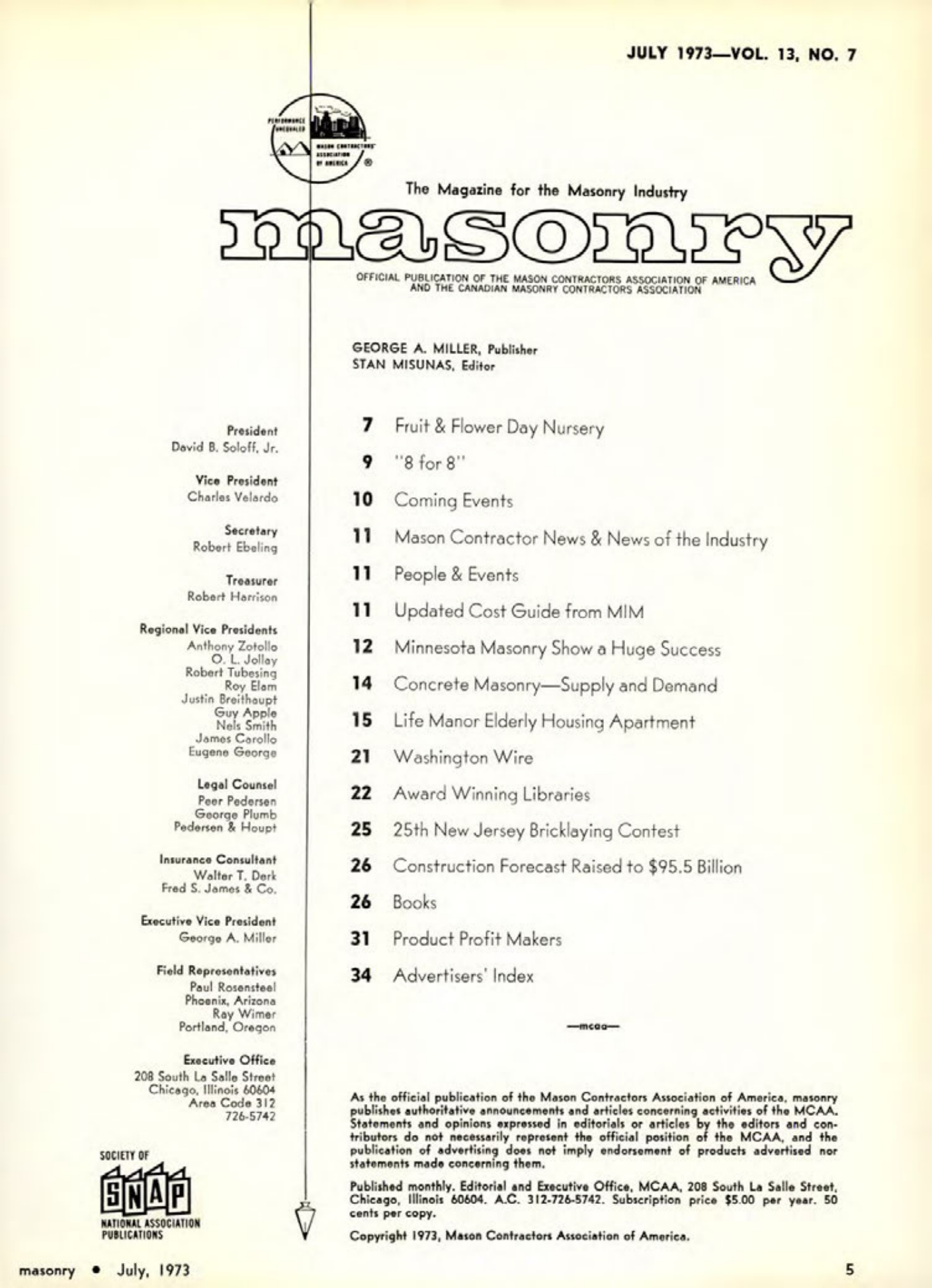 Masonry Magazine July 1973 Page. 5
