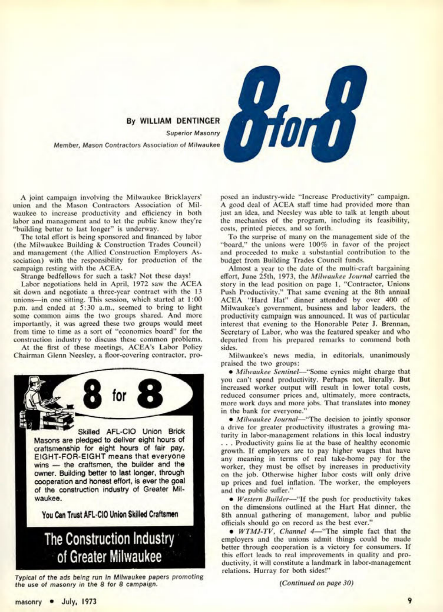 Masonry Magazine July 1973 Page. 9