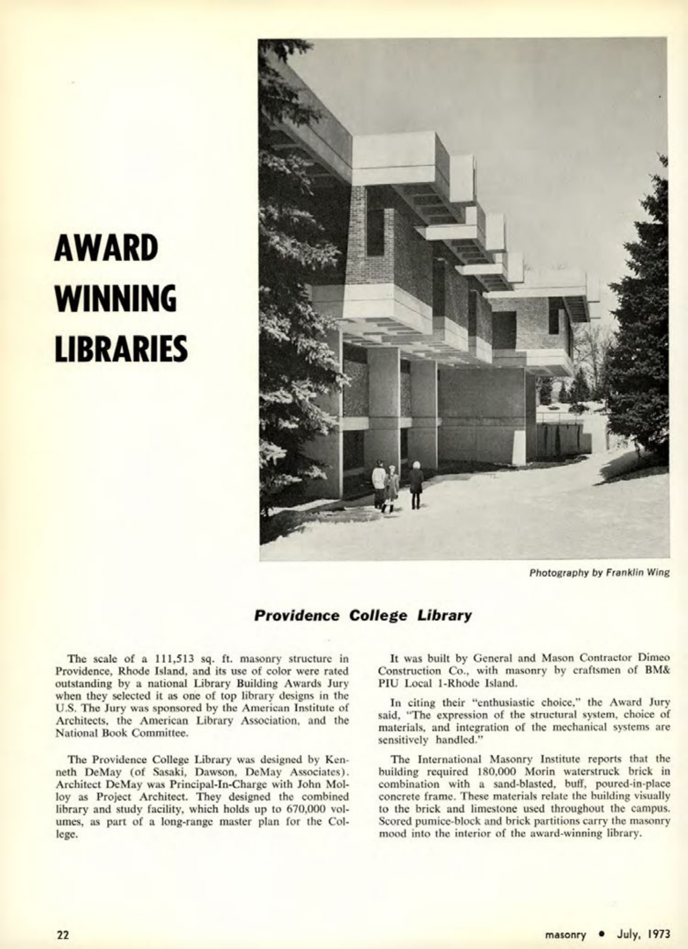 Masonry Magazine July 1973 Page. 22