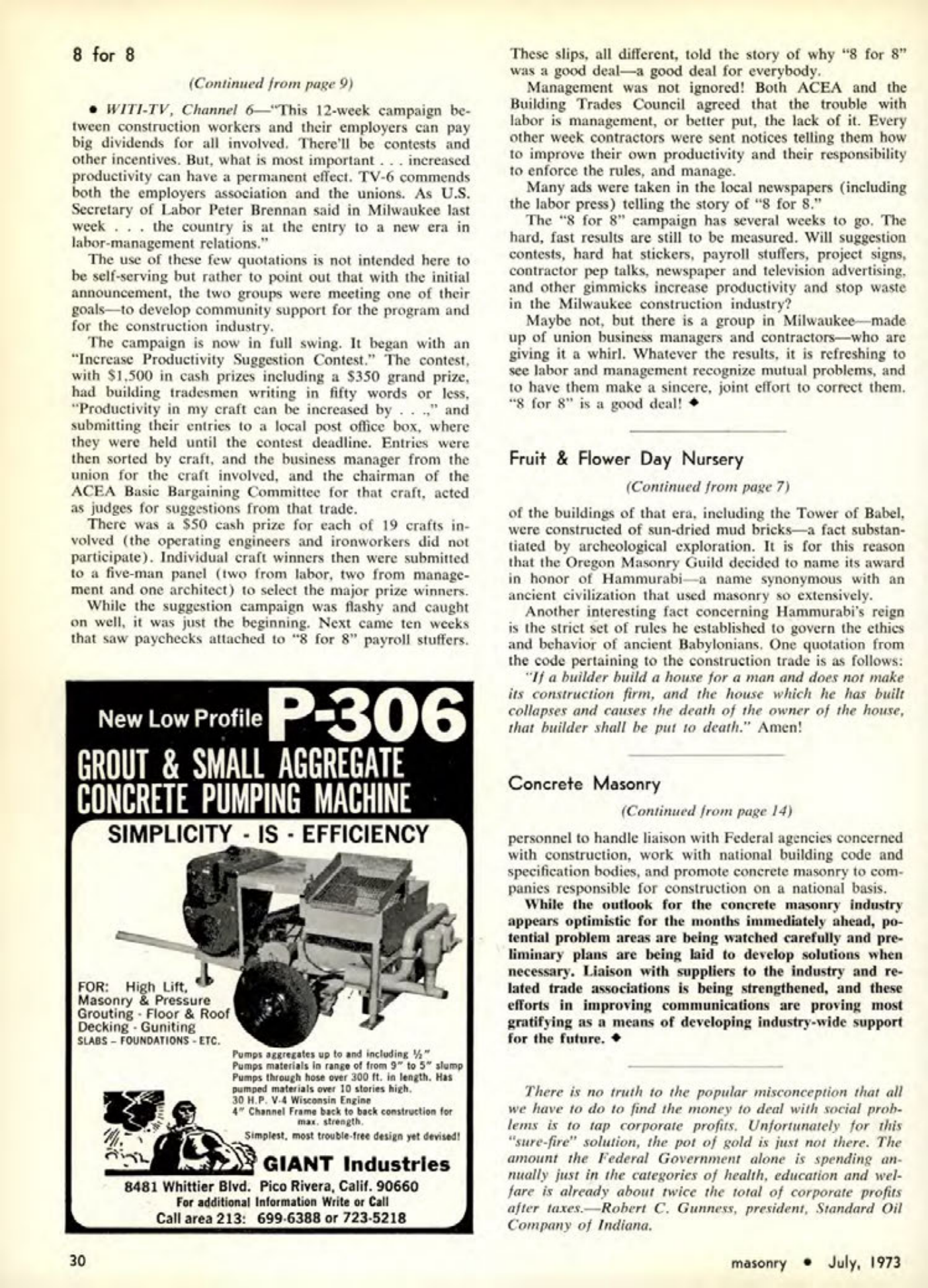 Masonry Magazine July 1973 Page. 30