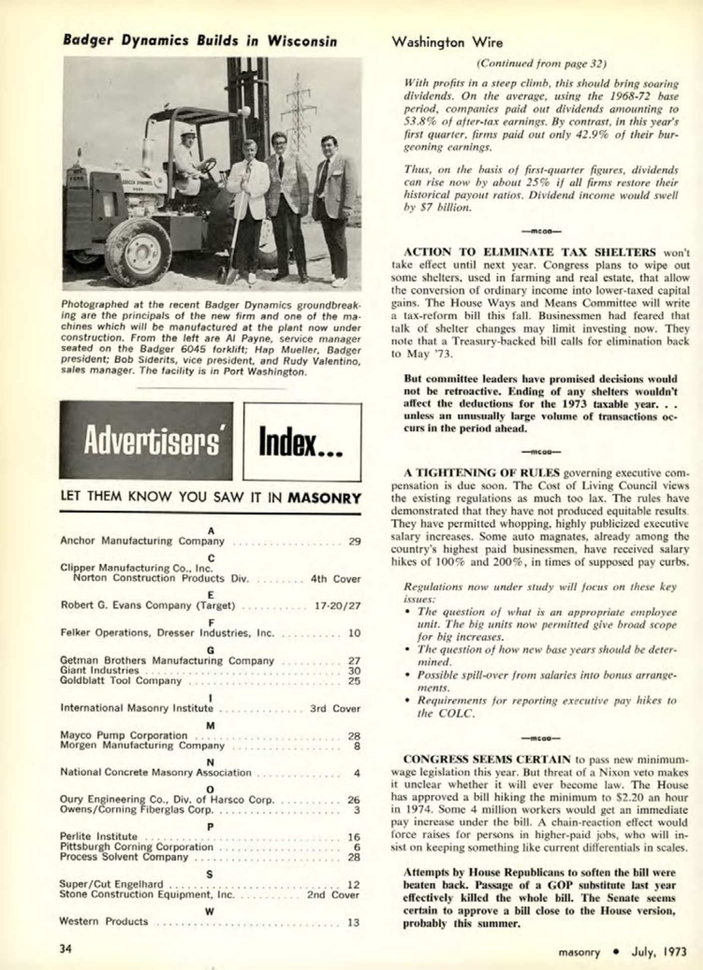 Masonry Magazine July 1973 Page. 34