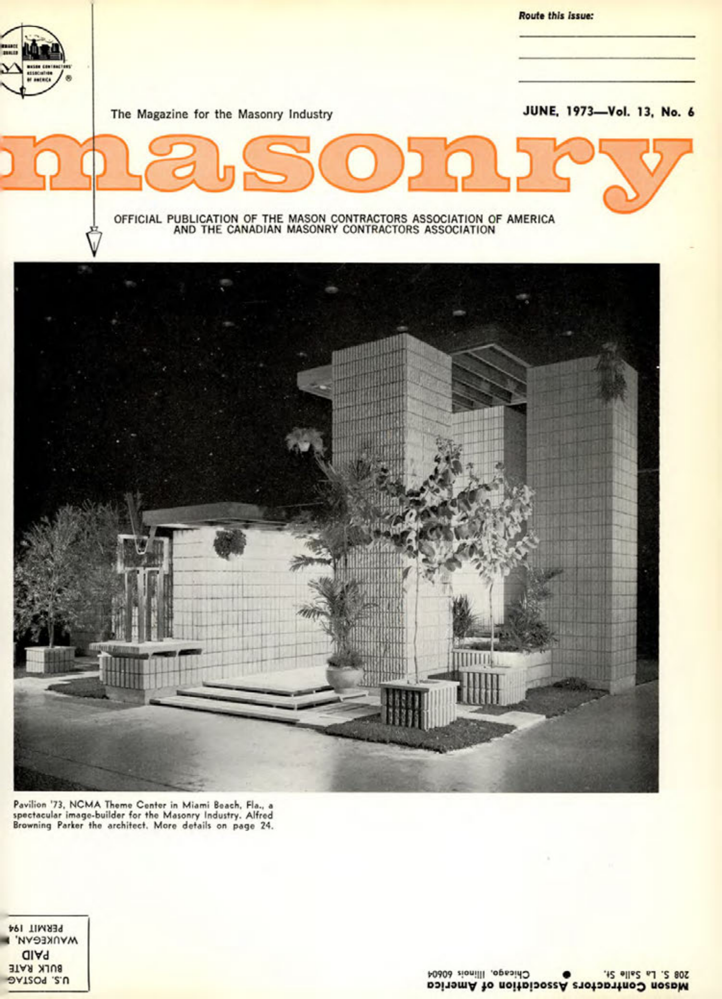 Masonry Magazine June 1973 Page. 1