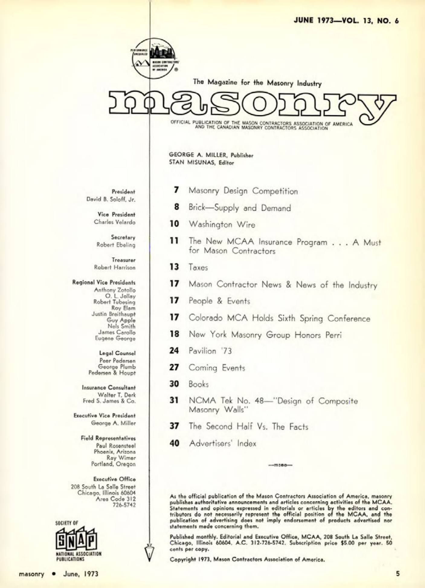 Masonry Magazine June 1973 Page. 5