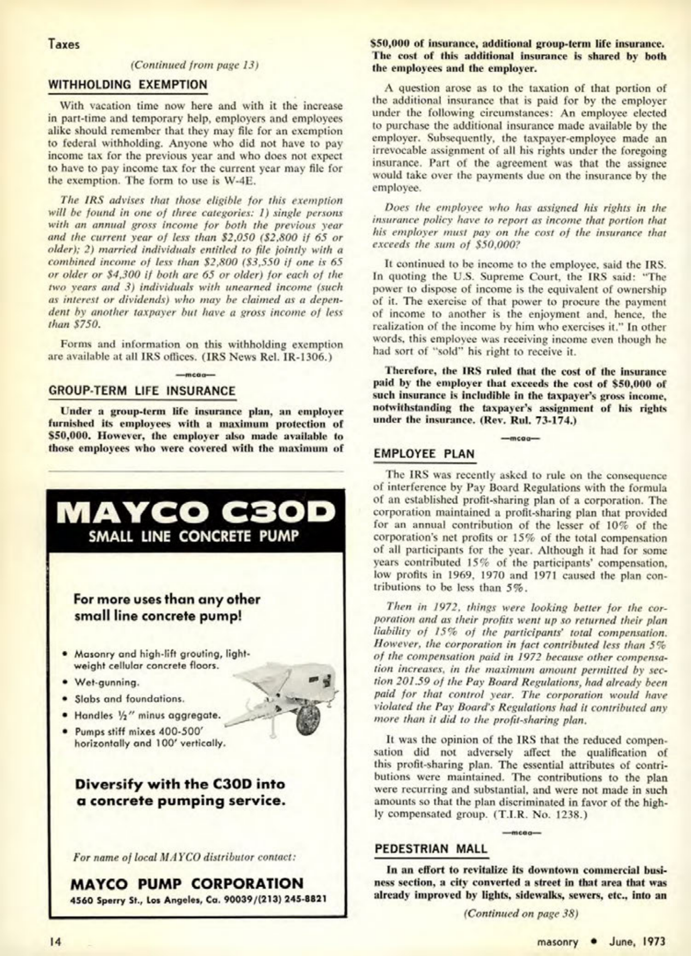 Masonry Magazine June 1973 Page. 14