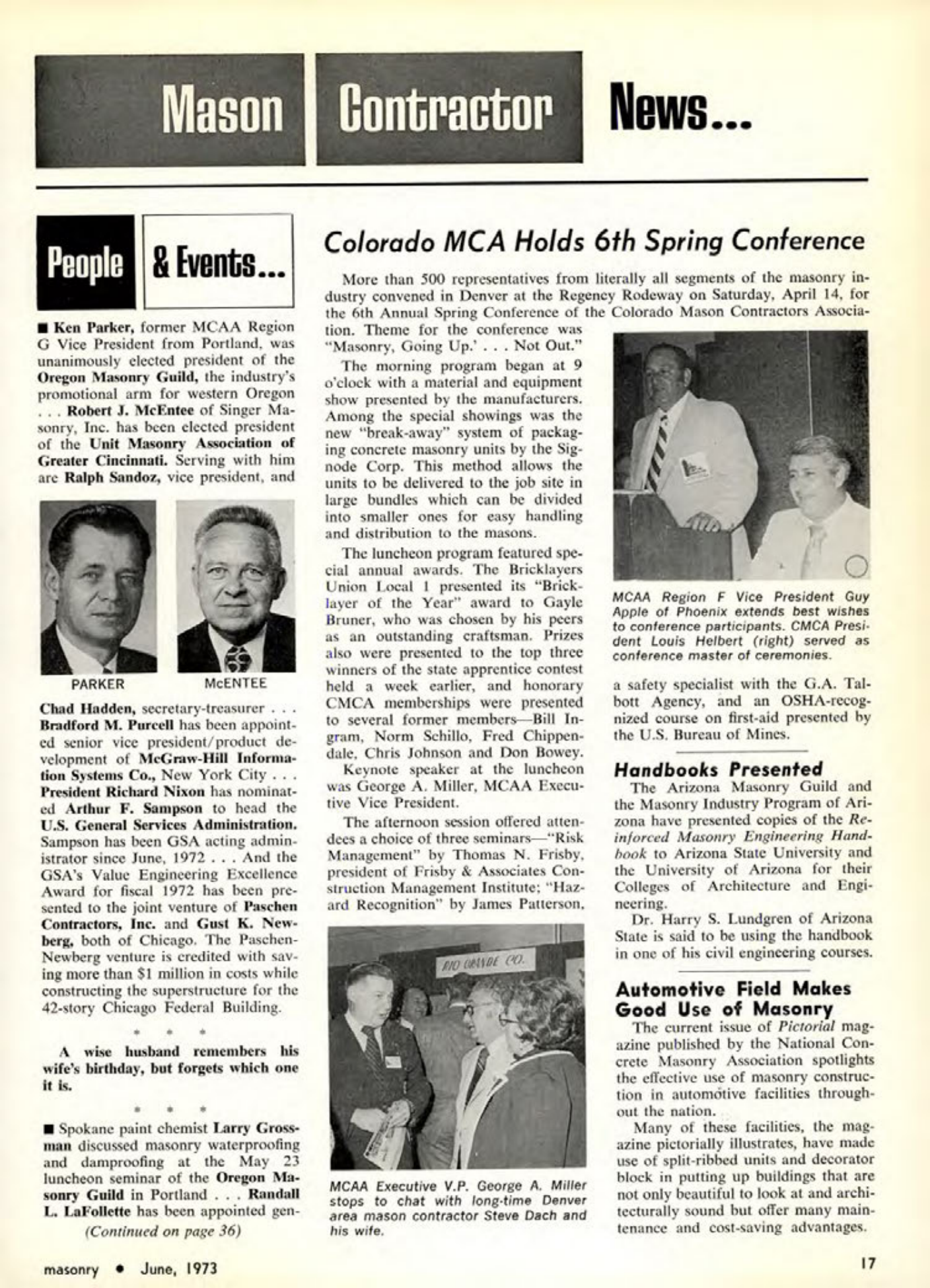 Masonry Magazine June 1973 Page. 17