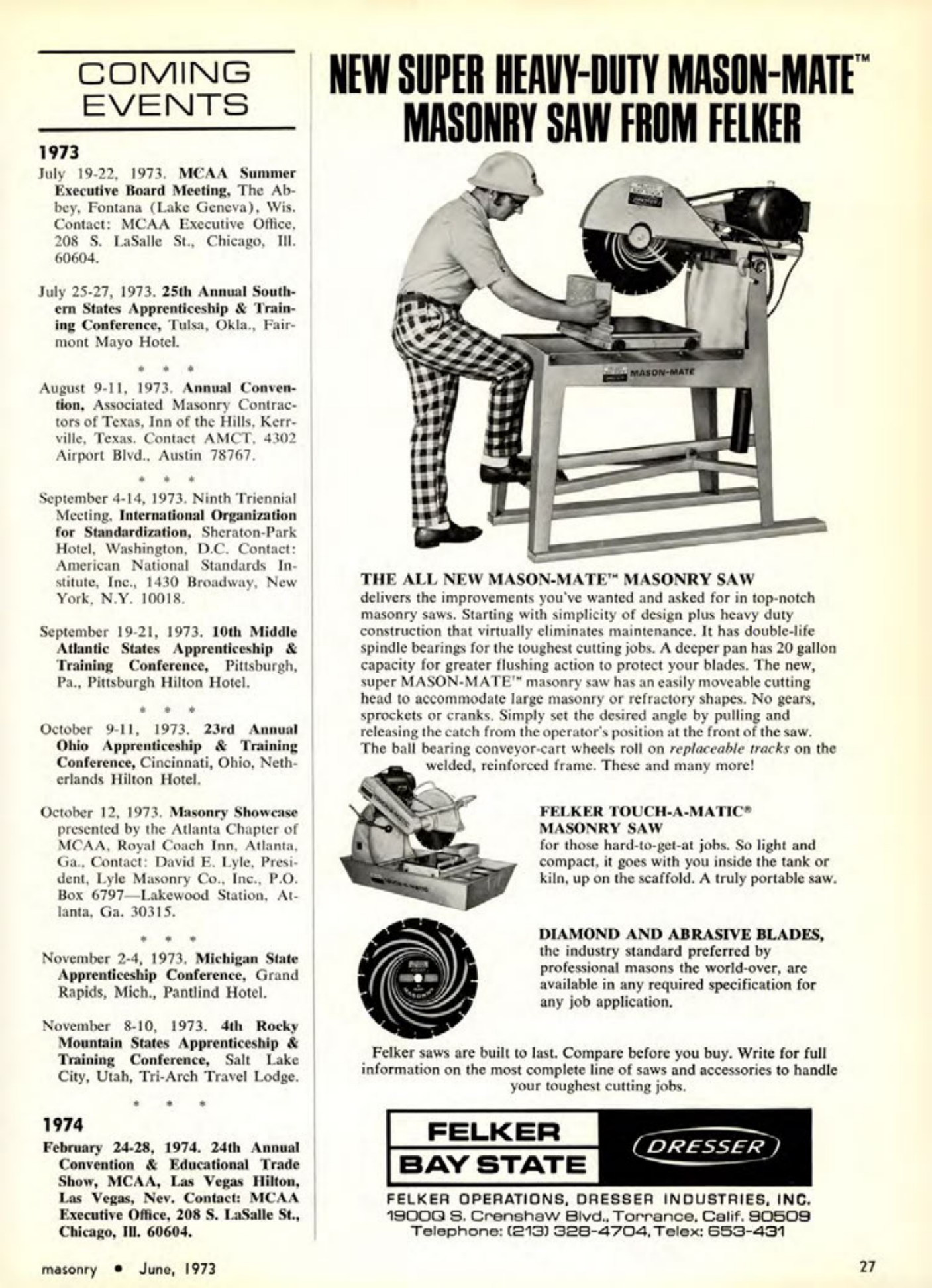 Masonry Magazine June 1973 Page. 27