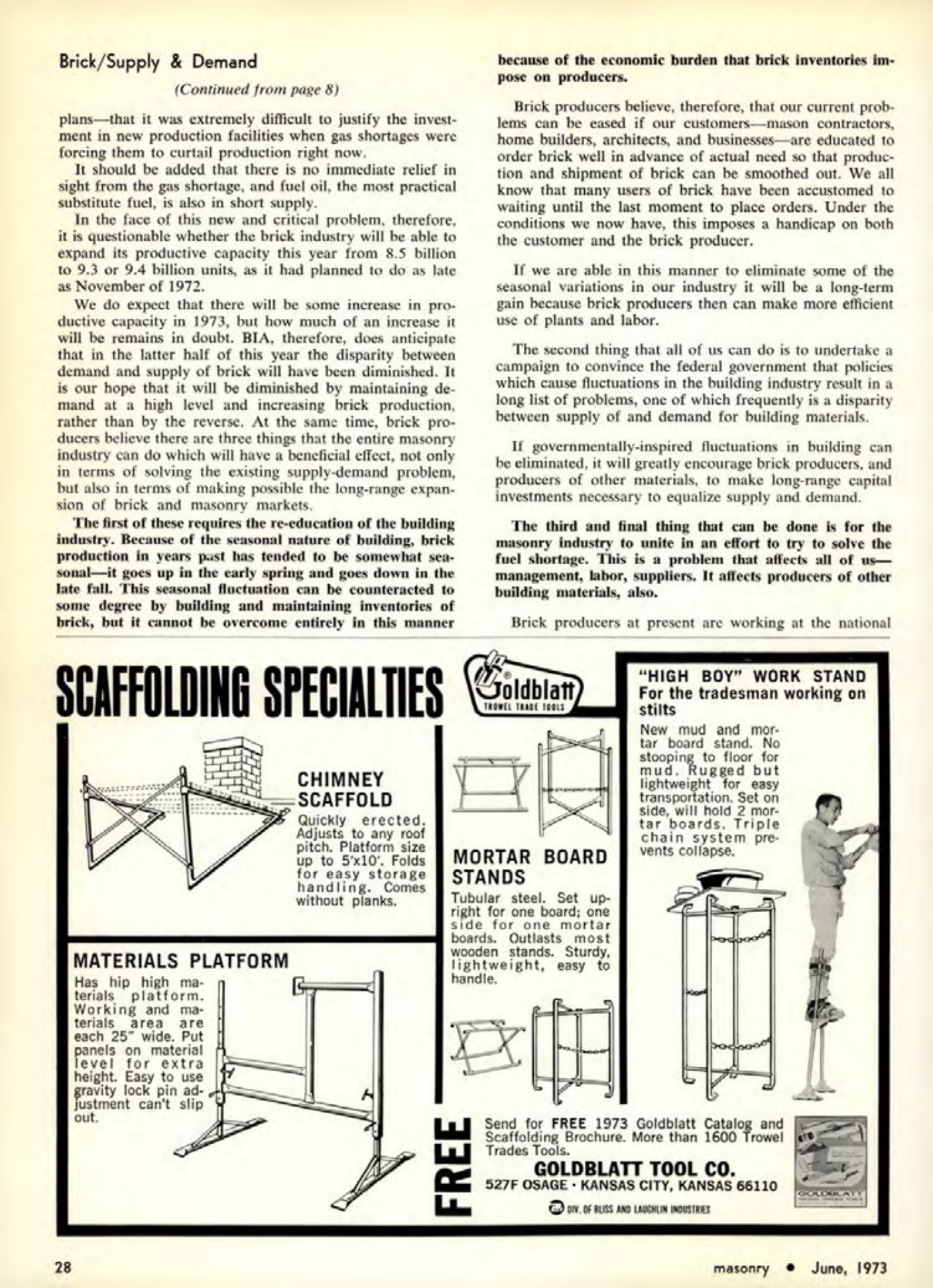 Masonry Magazine June 1973 Page. 28