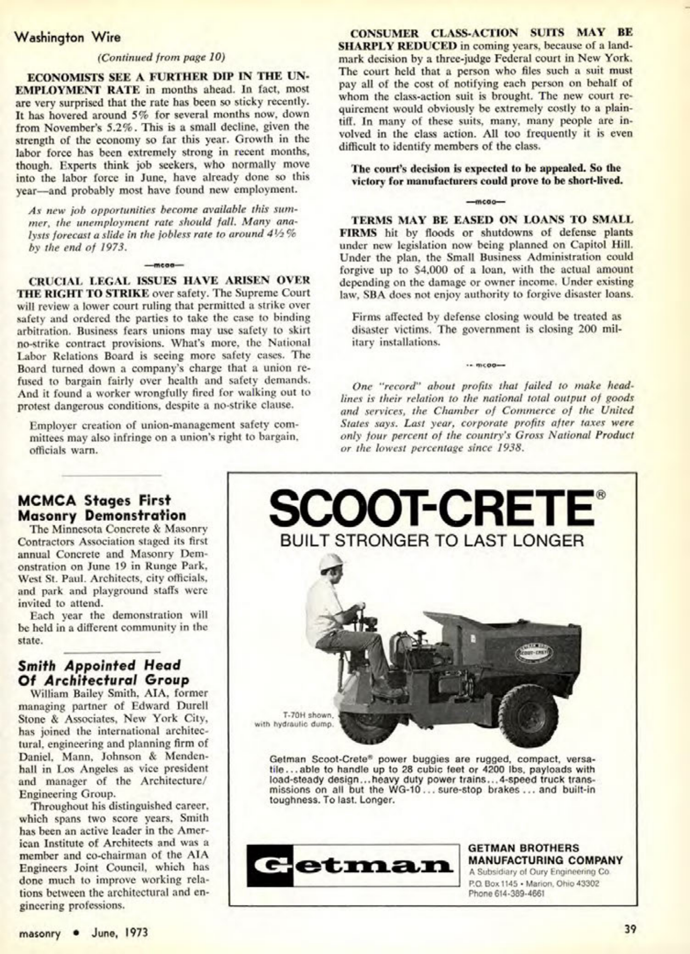 Masonry Magazine June 1973 Page. 39