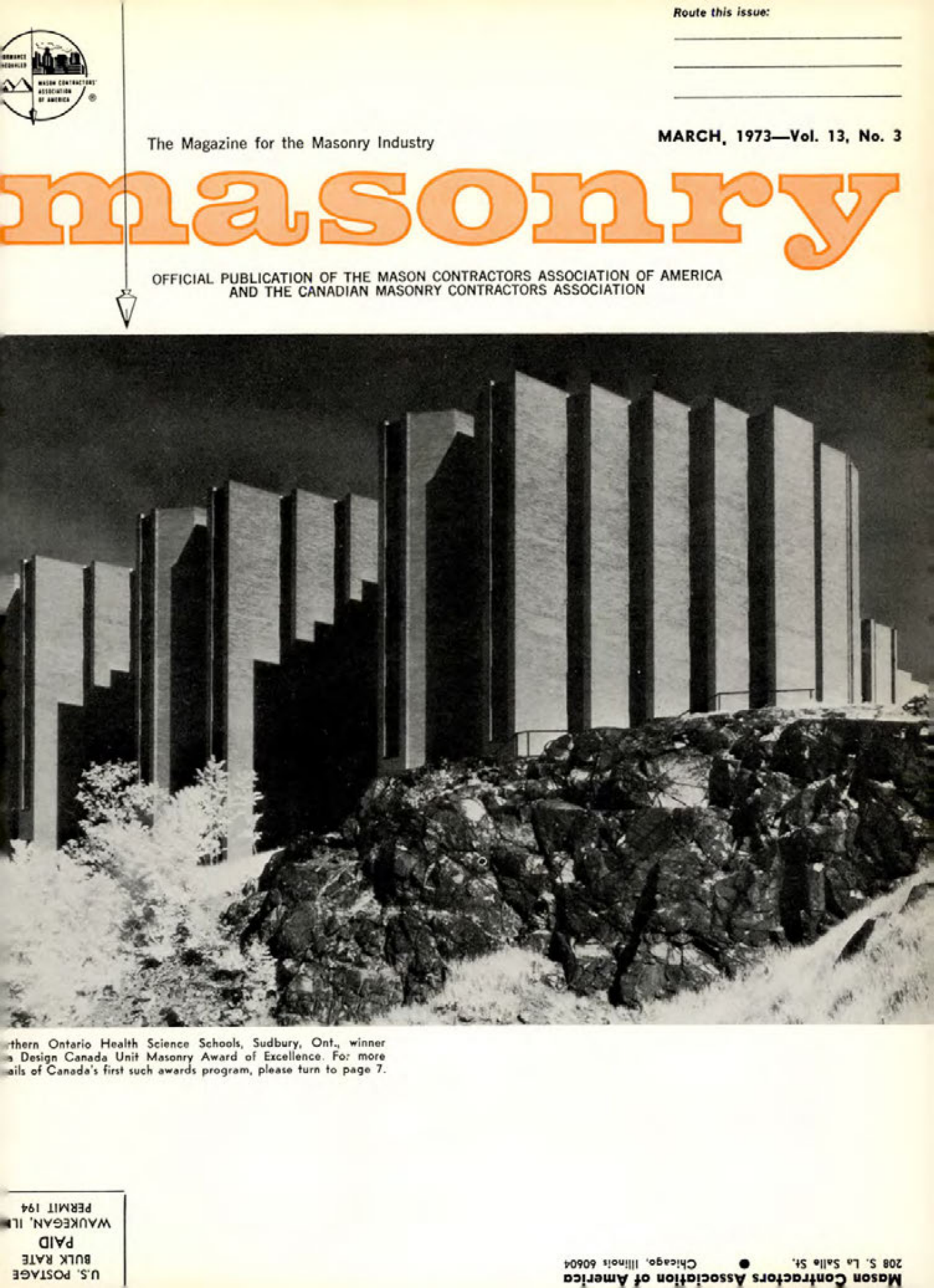 Masonry Magazine March 1973 Page. 1