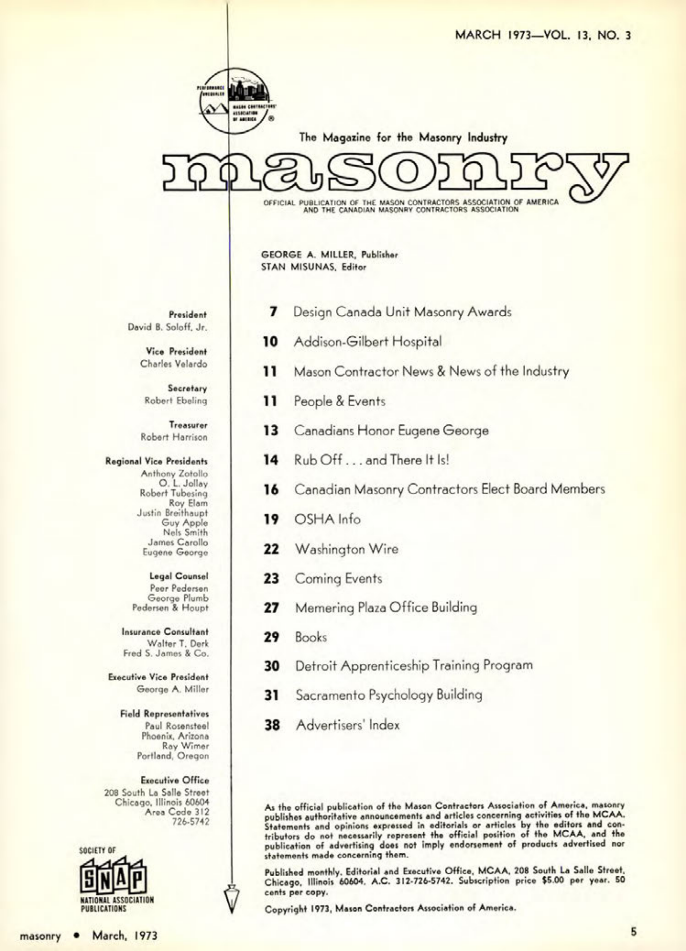 Masonry Magazine March 1973 Page. 5