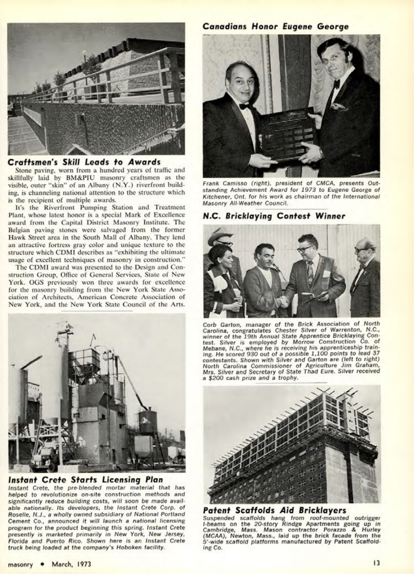 Masonry Magazine March 1973 Page. 13