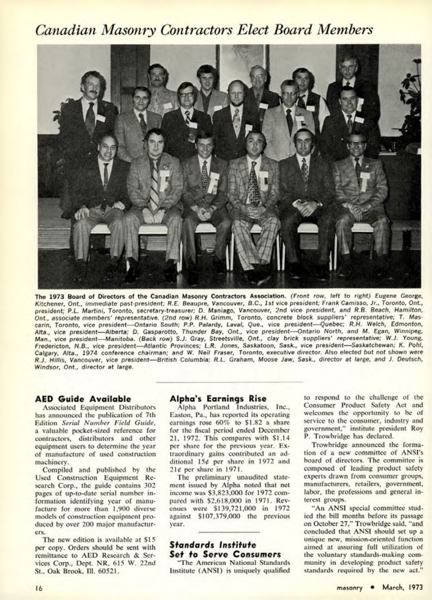 Masonry Magazine March 1973 Page. 16