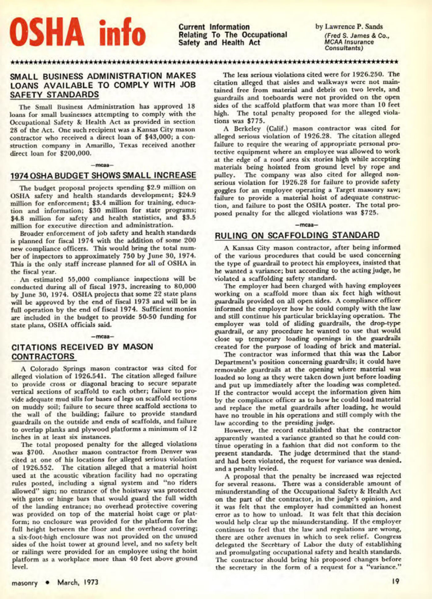 Masonry Magazine March 1973 Page. 19