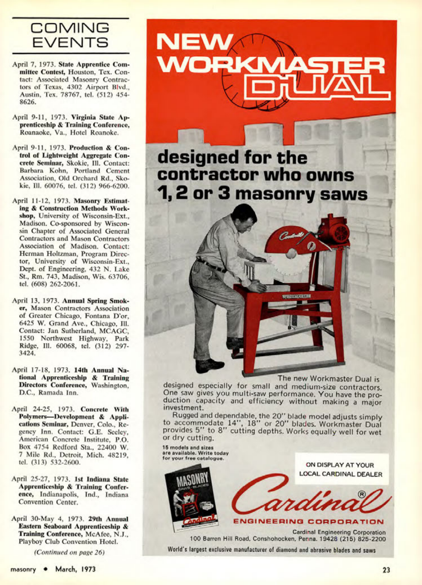 Masonry Magazine March 1973 Page. 23