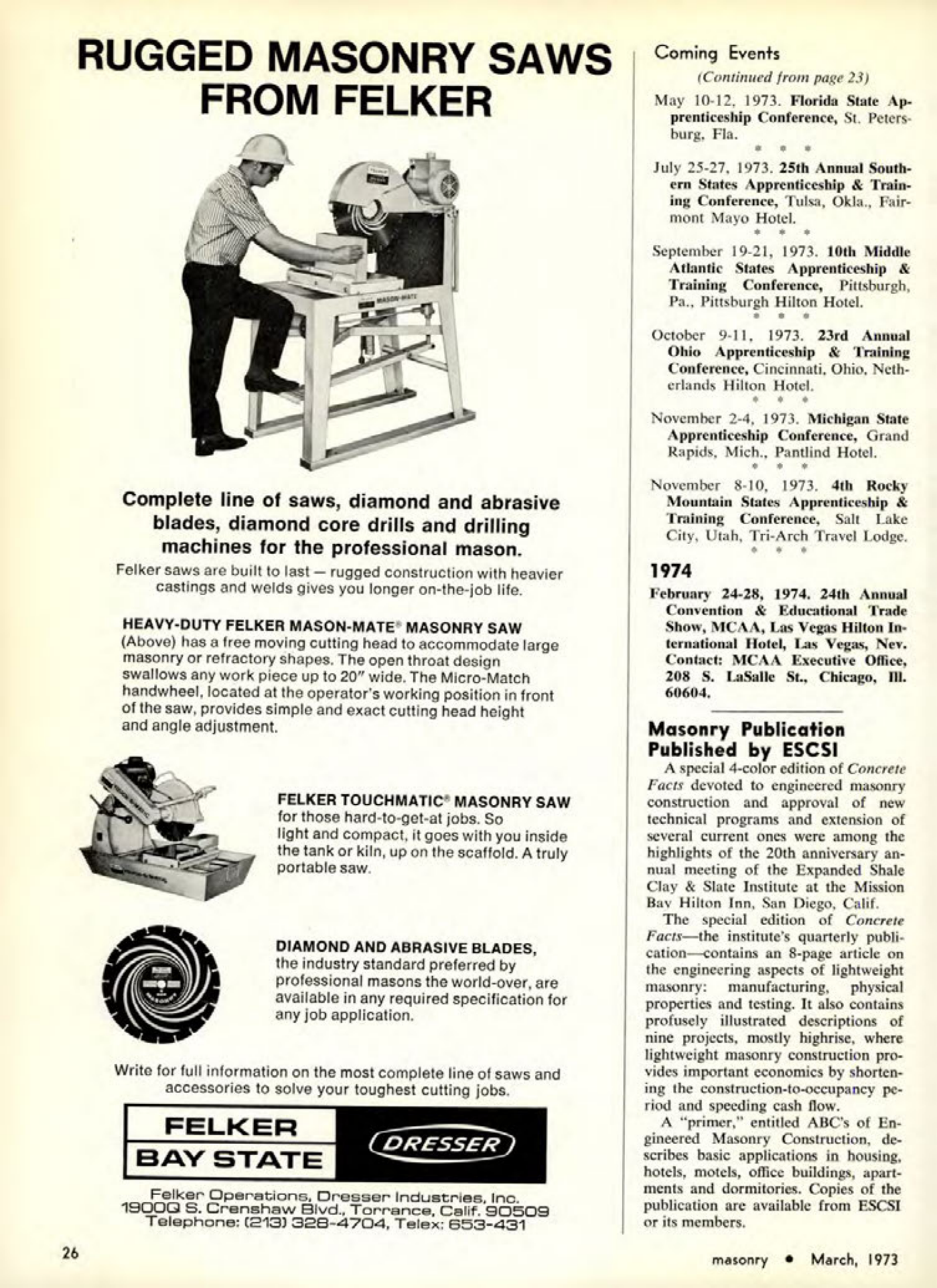 Masonry Magazine March 1973 Page. 26