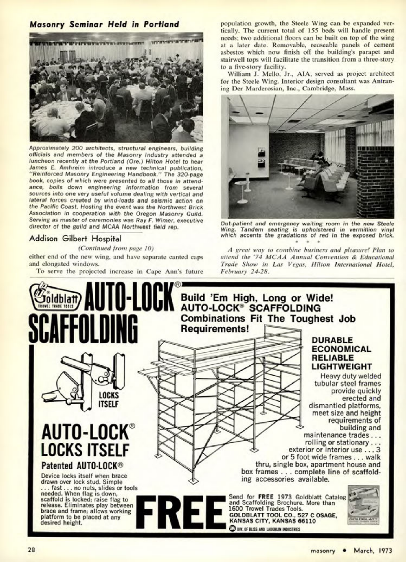 Masonry Magazine March 1973 Page. 28