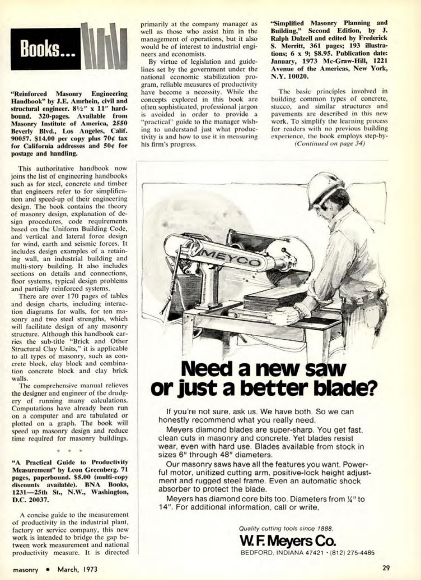 Masonry Magazine March 1973 Page. 29