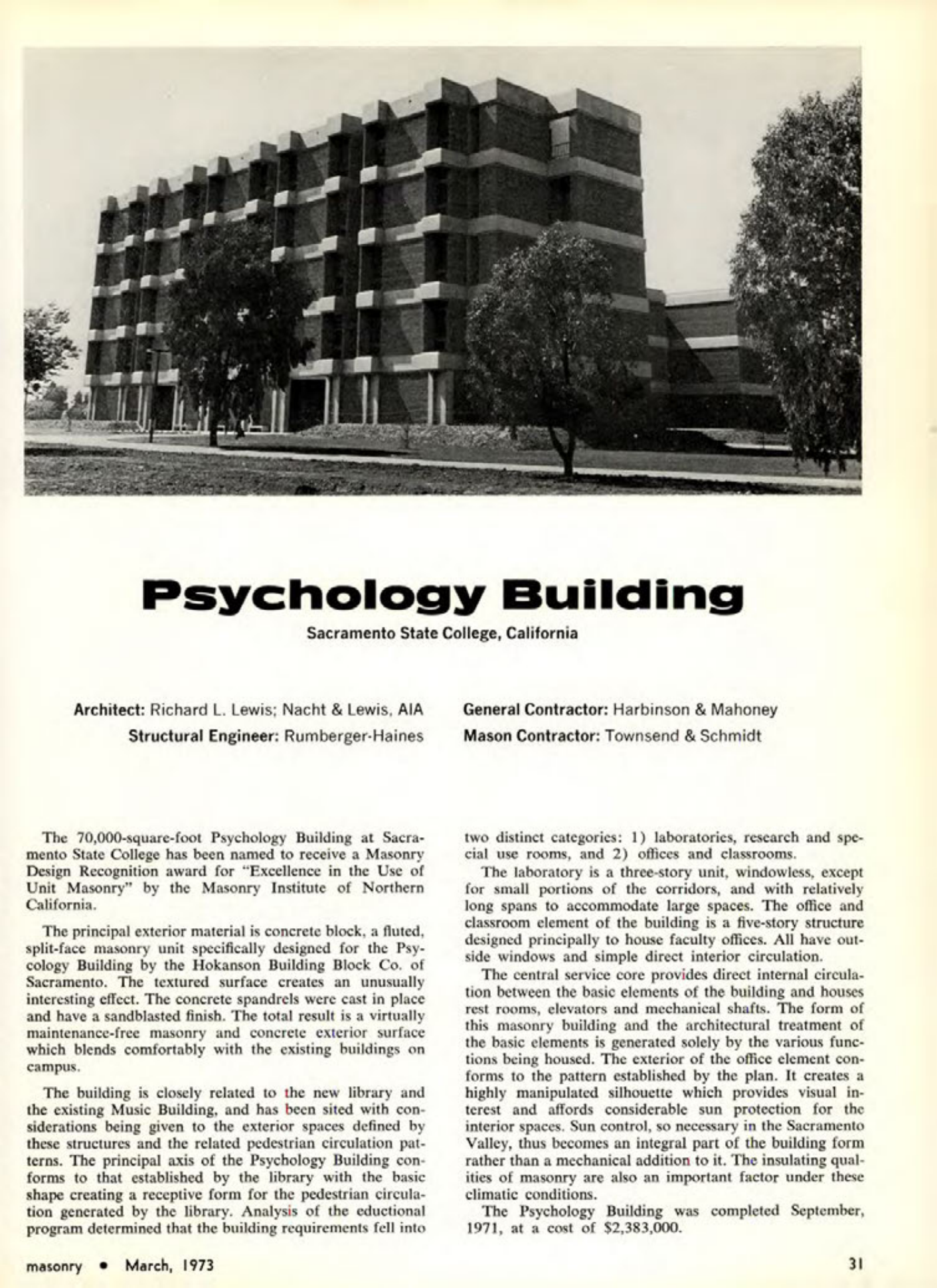 Masonry Magazine March 1973 Page. 31
