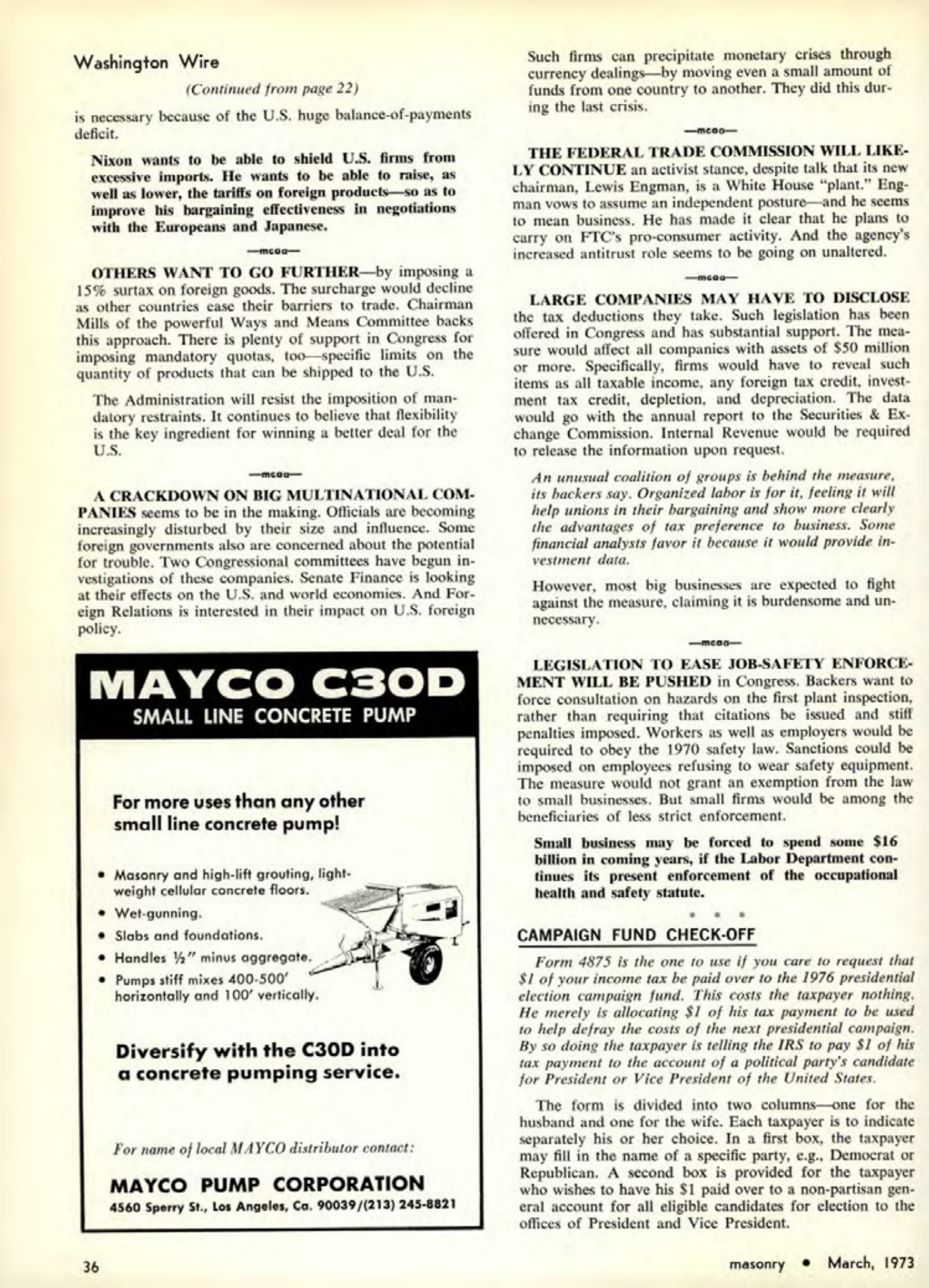 Masonry Magazine March 1973 Page. 36