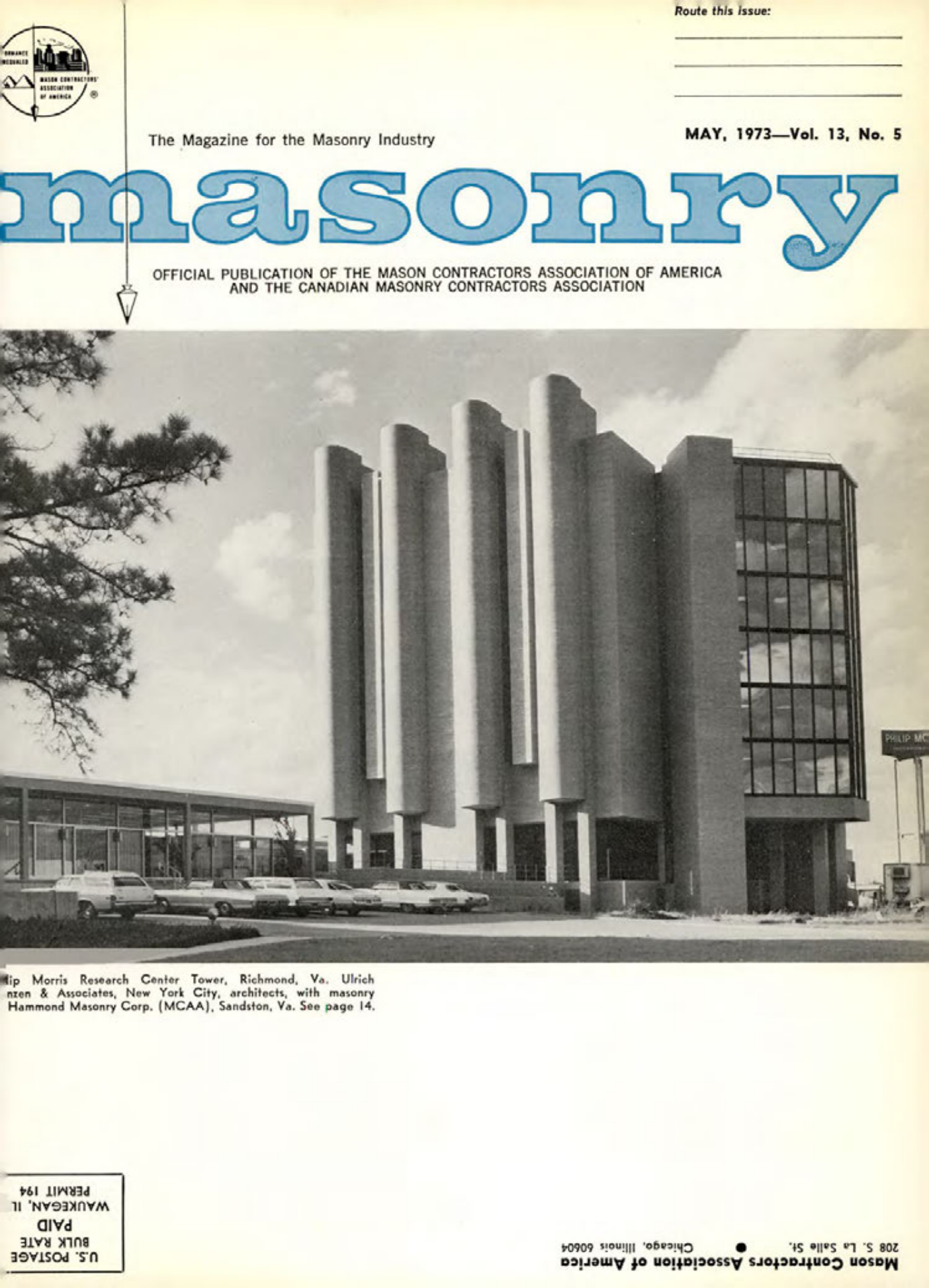 Masonry Magazine May 1973 Page. 1