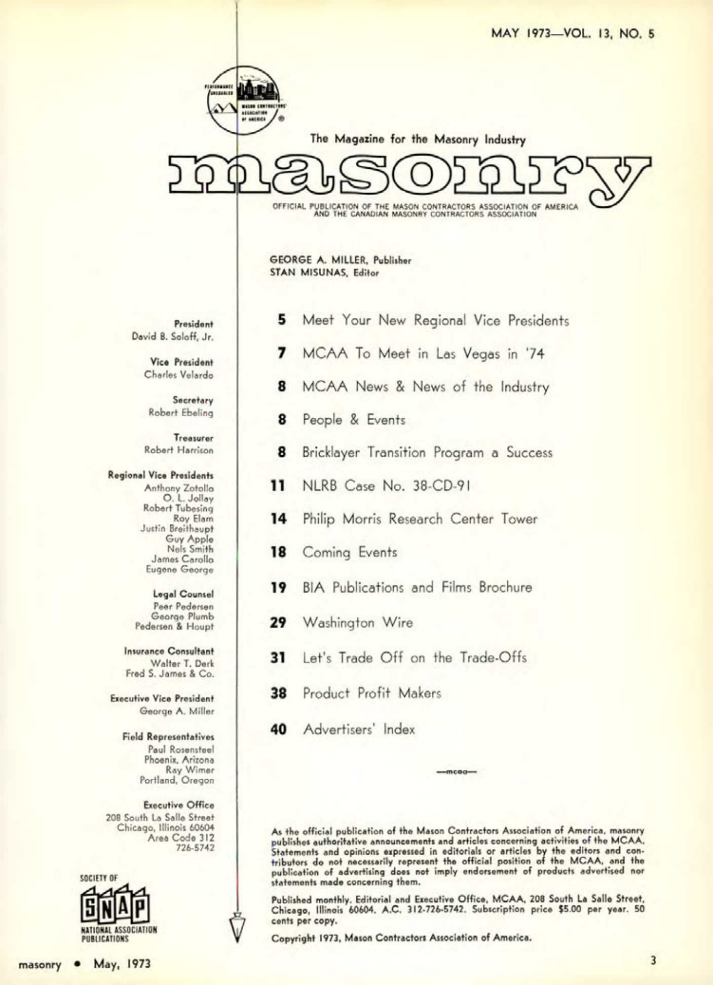 Masonry Magazine May 1973 Page. 3
