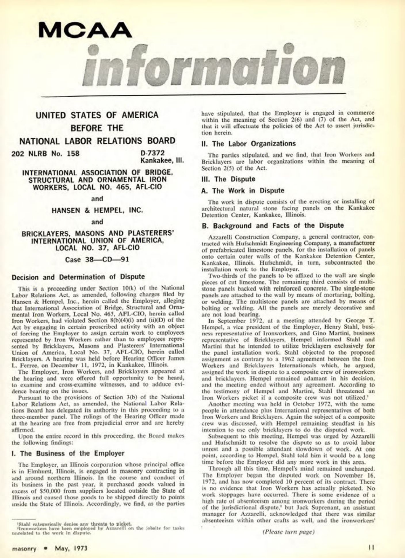 Masonry Magazine May 1973 Page. 11