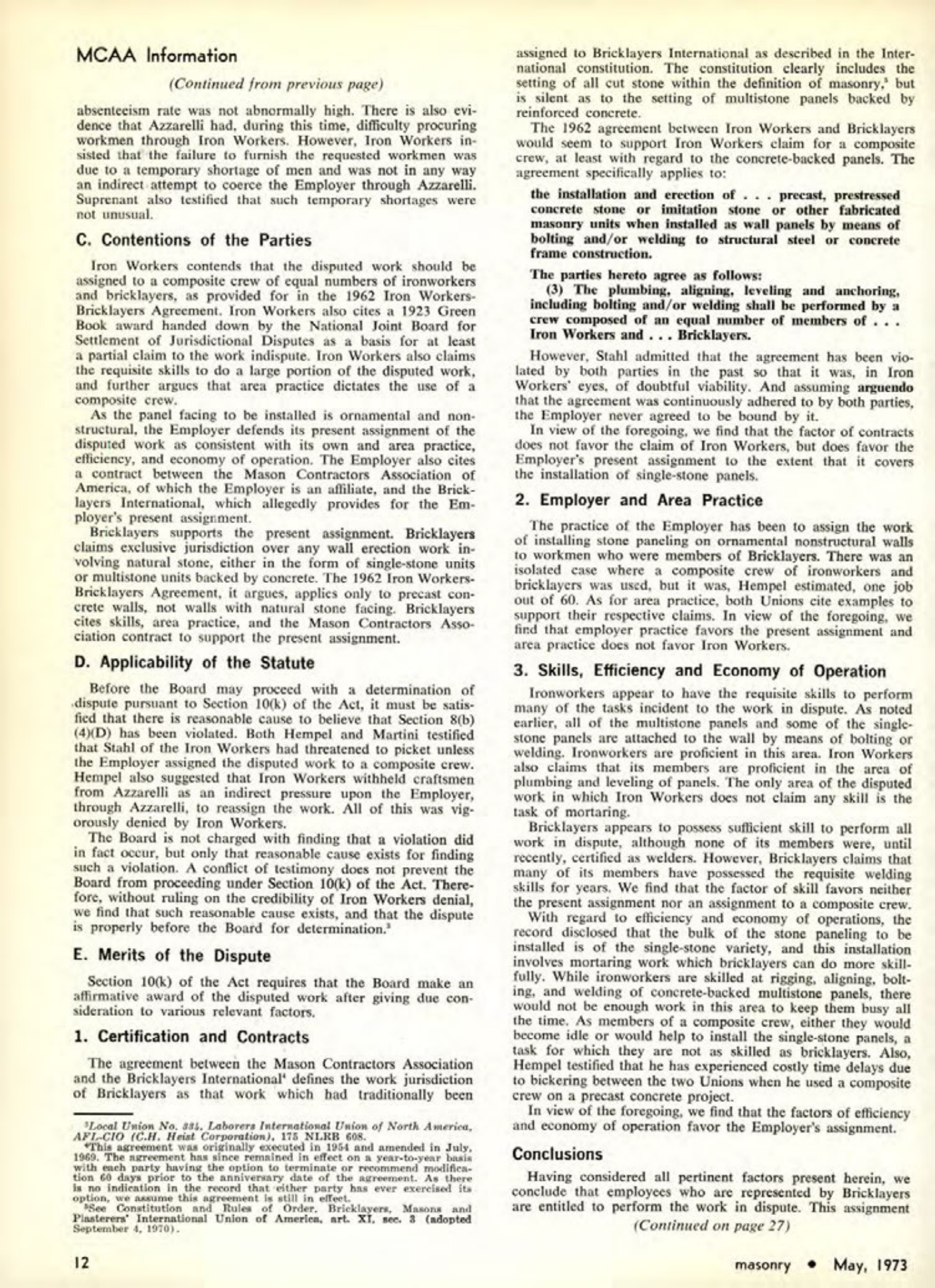 Masonry Magazine May 1973 Page. 12
