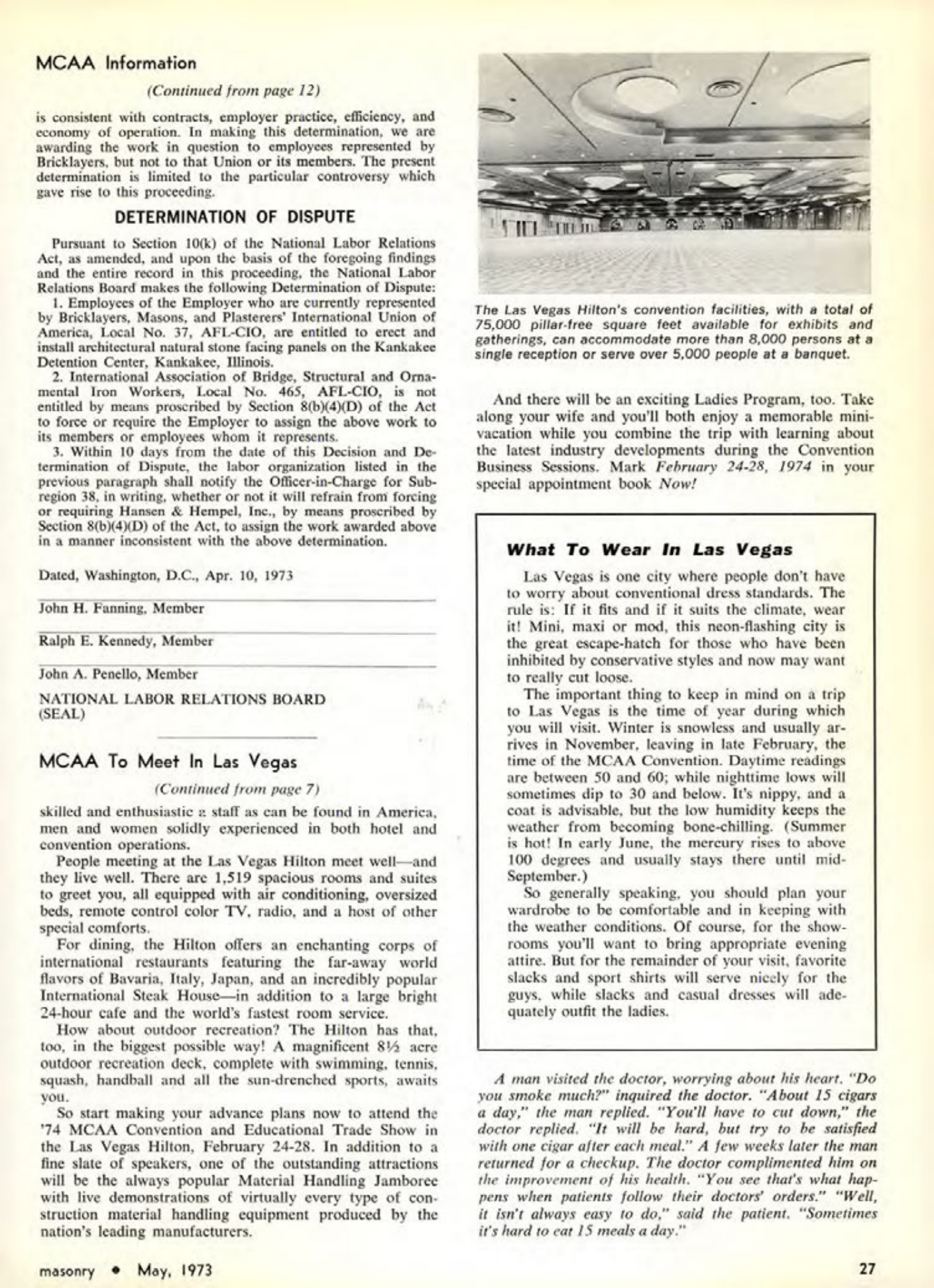 Masonry Magazine May 1973 Page. 27