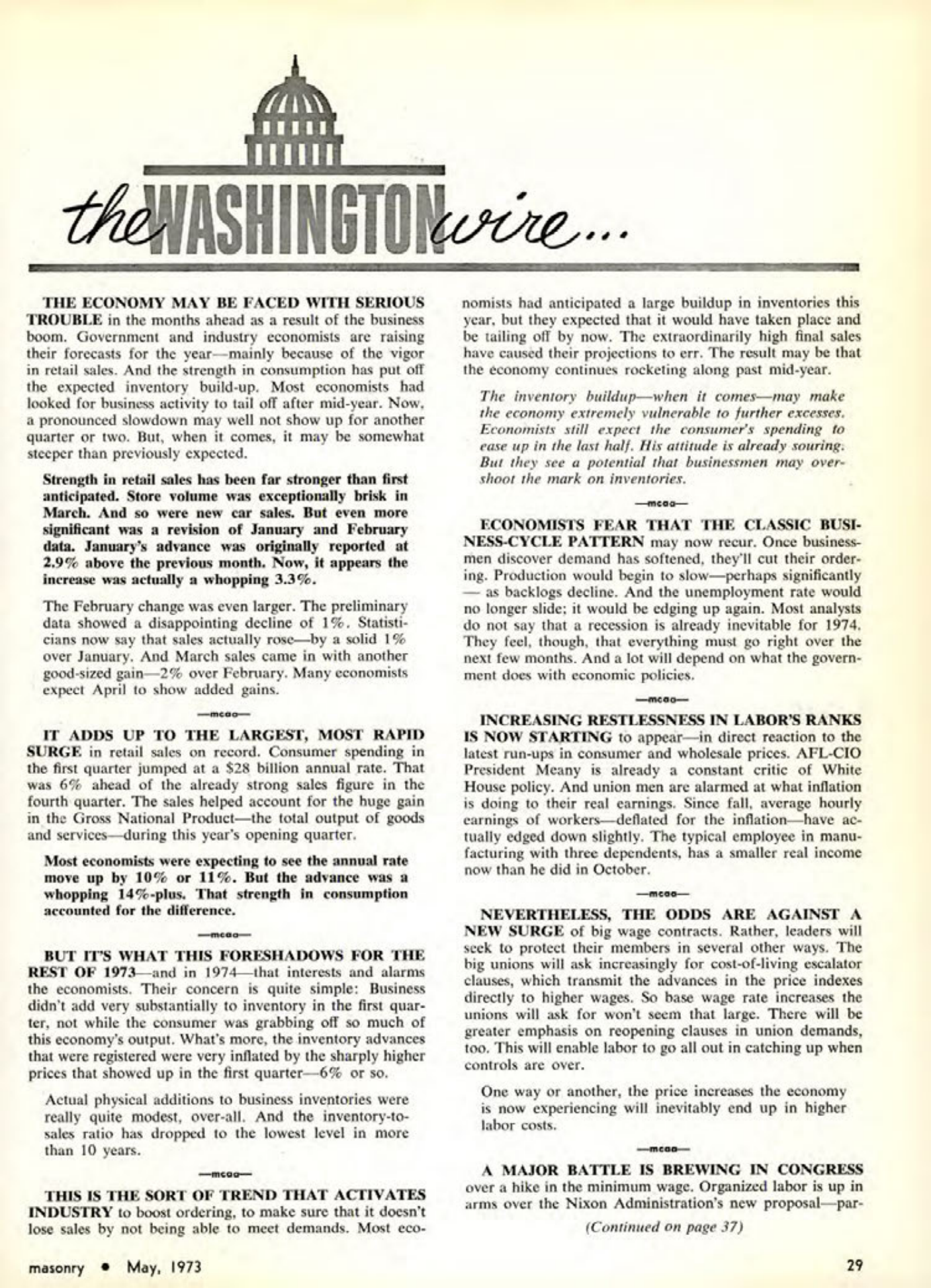 Masonry Magazine May 1973 Page. 29