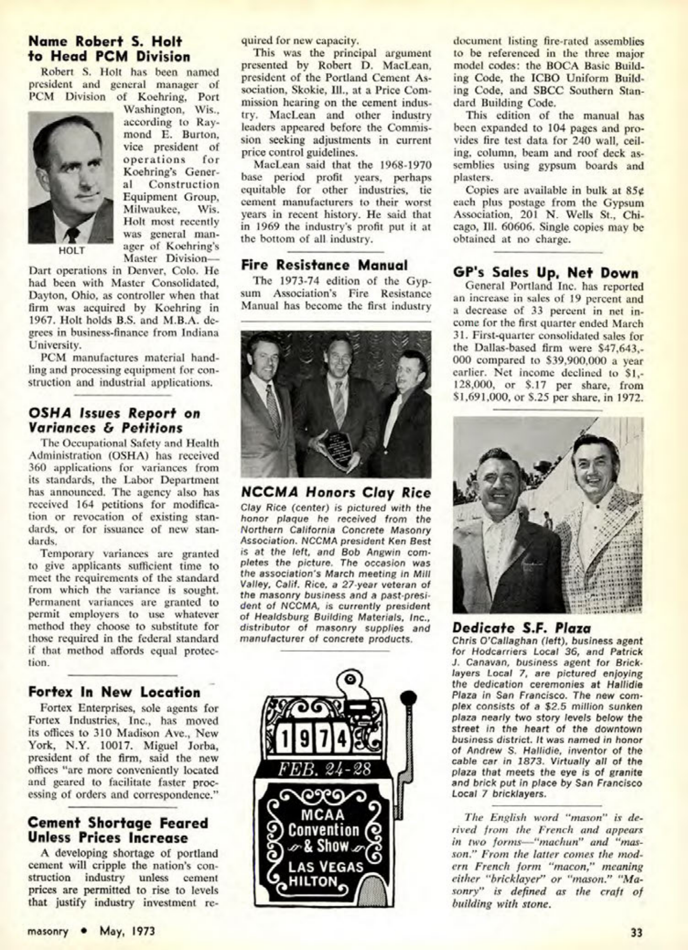 Masonry Magazine May 1973 Page. 33