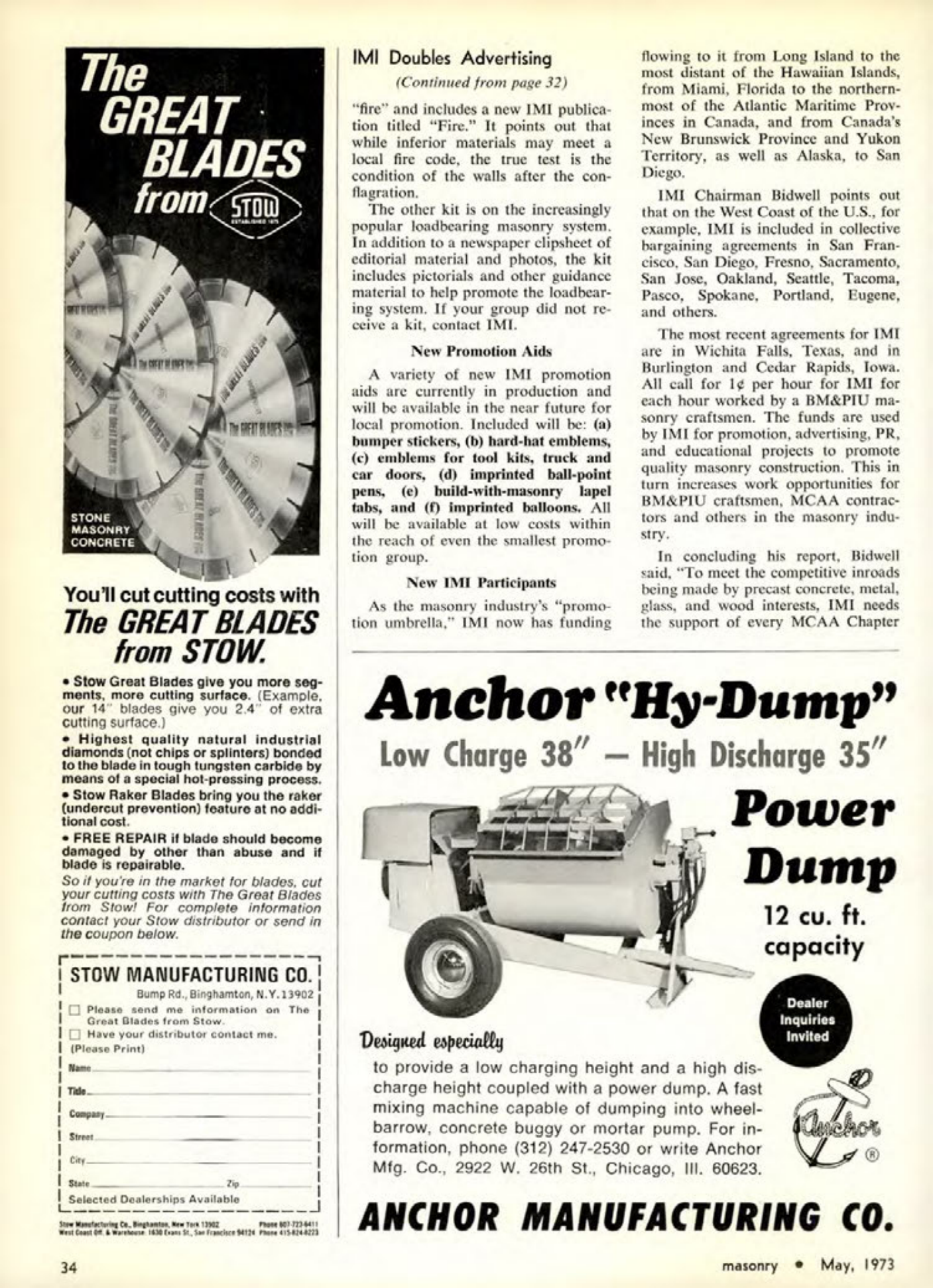 Masonry Magazine May 1973 Page. 34