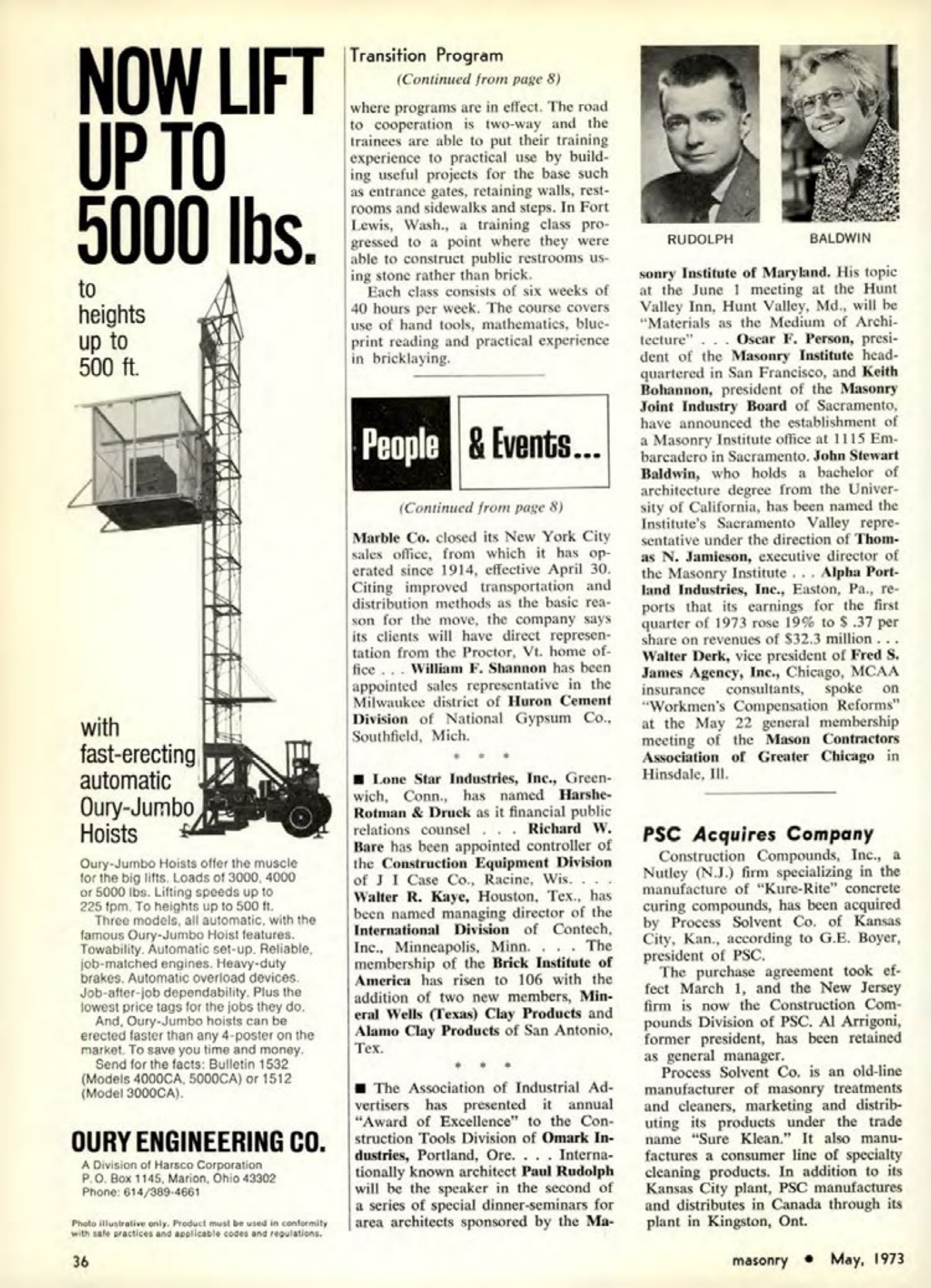Masonry Magazine May 1973 Page. 36