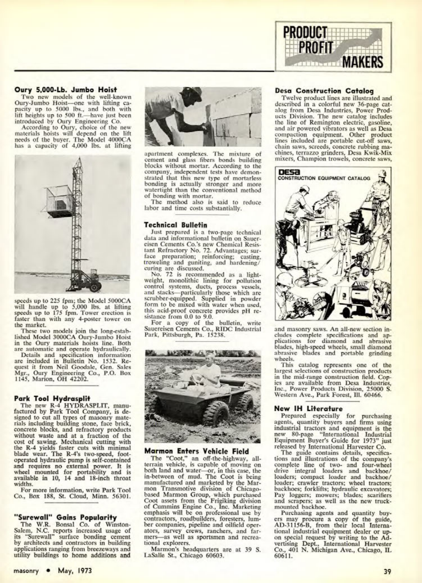 Masonry Magazine May 1973 Page. 39