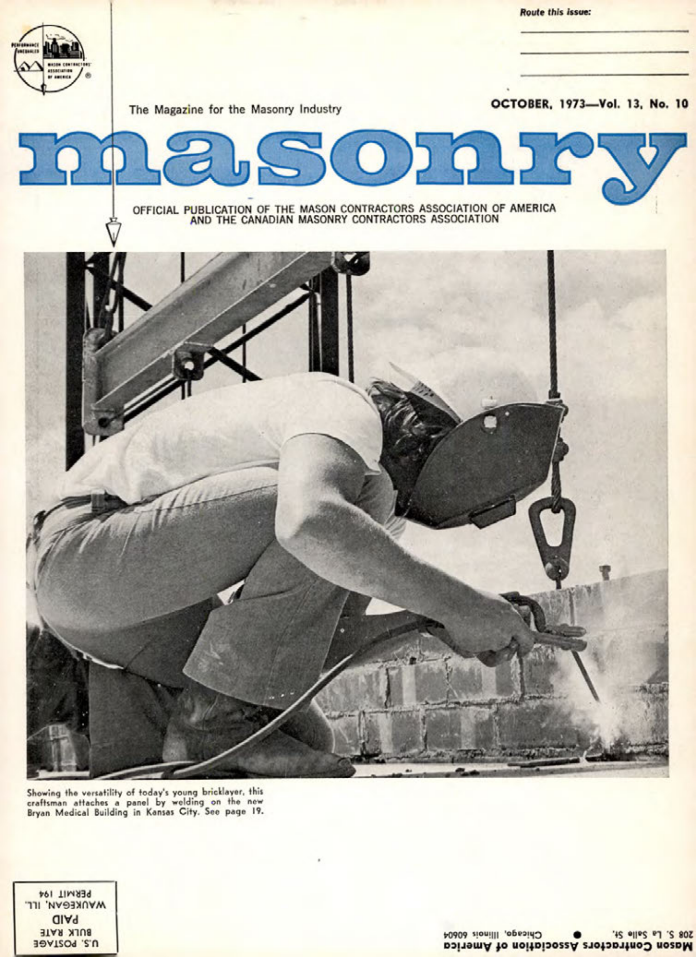 Masonry Magazine October 1973 Page. 1
