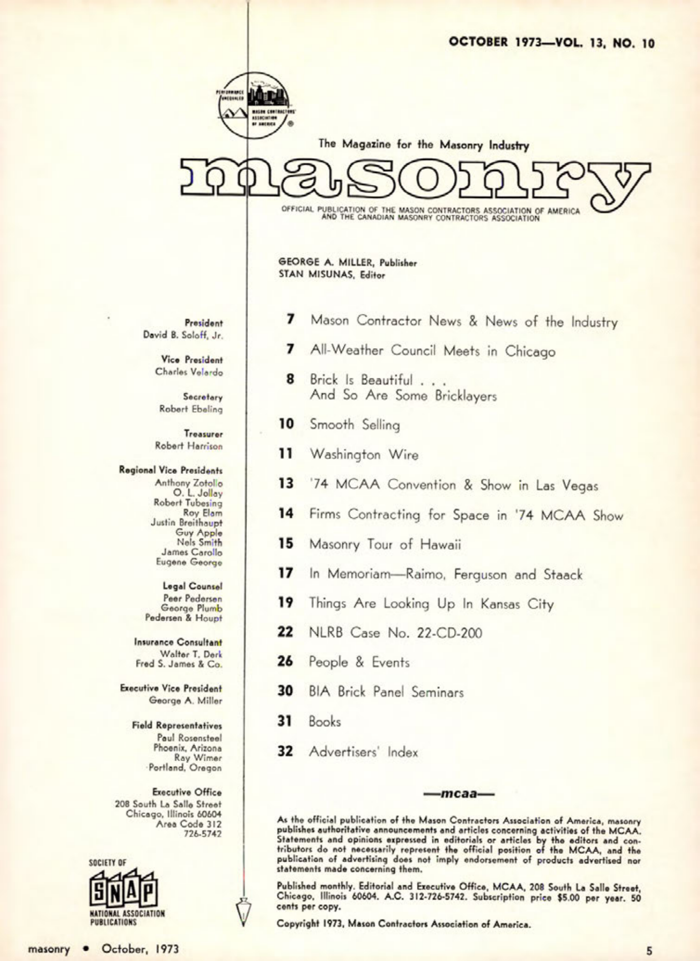 Masonry Magazine October 1973 Page. 5