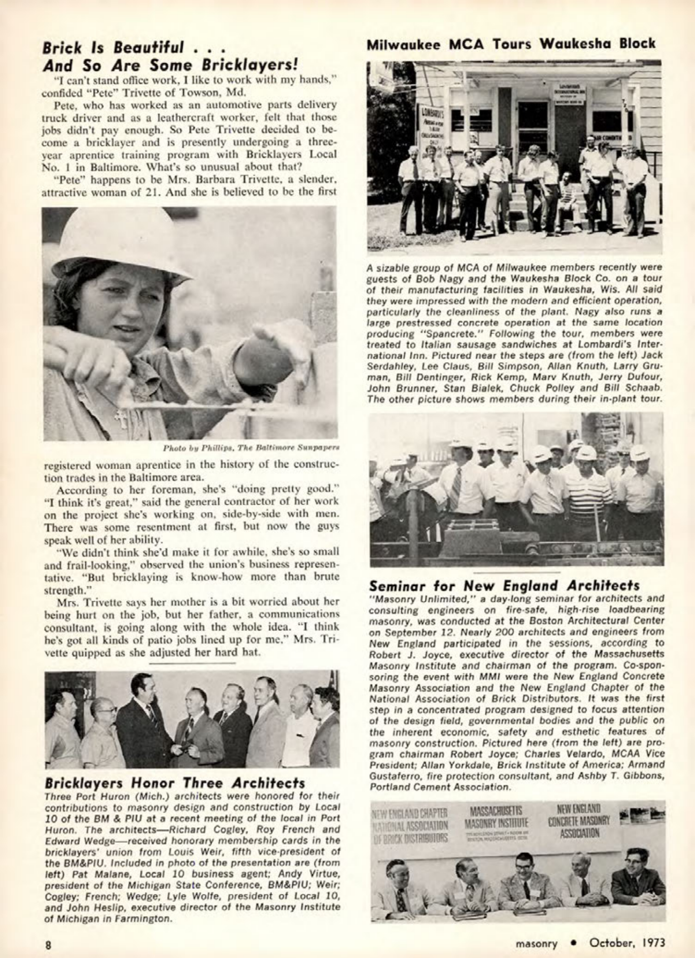 Masonry Magazine October 1973 Page. 8