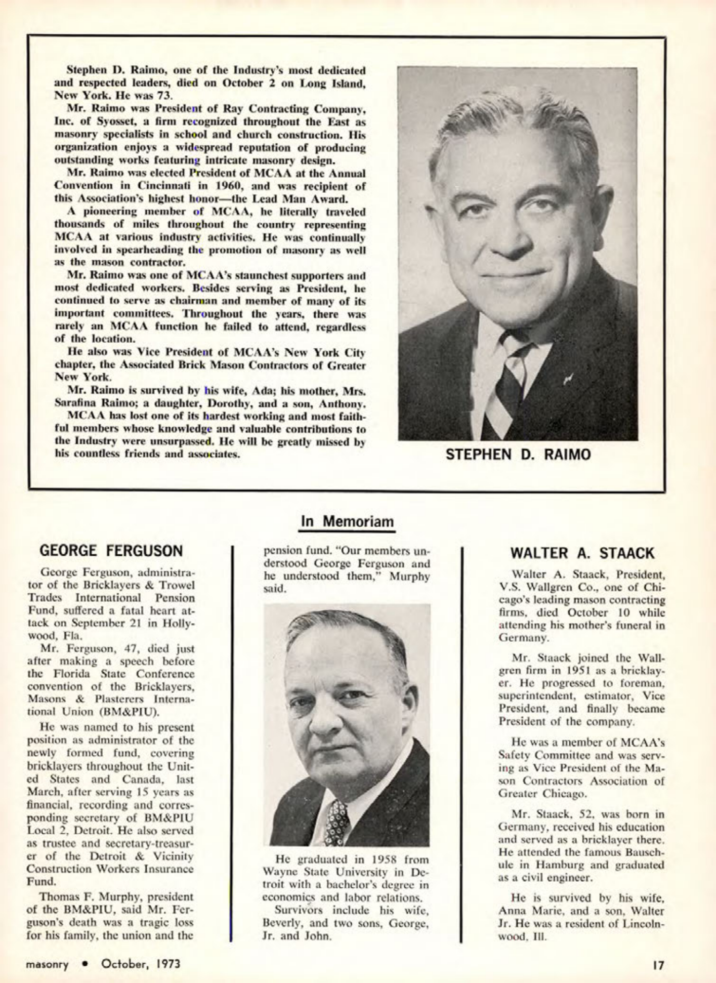 Masonry Magazine October 1973 Page. 13